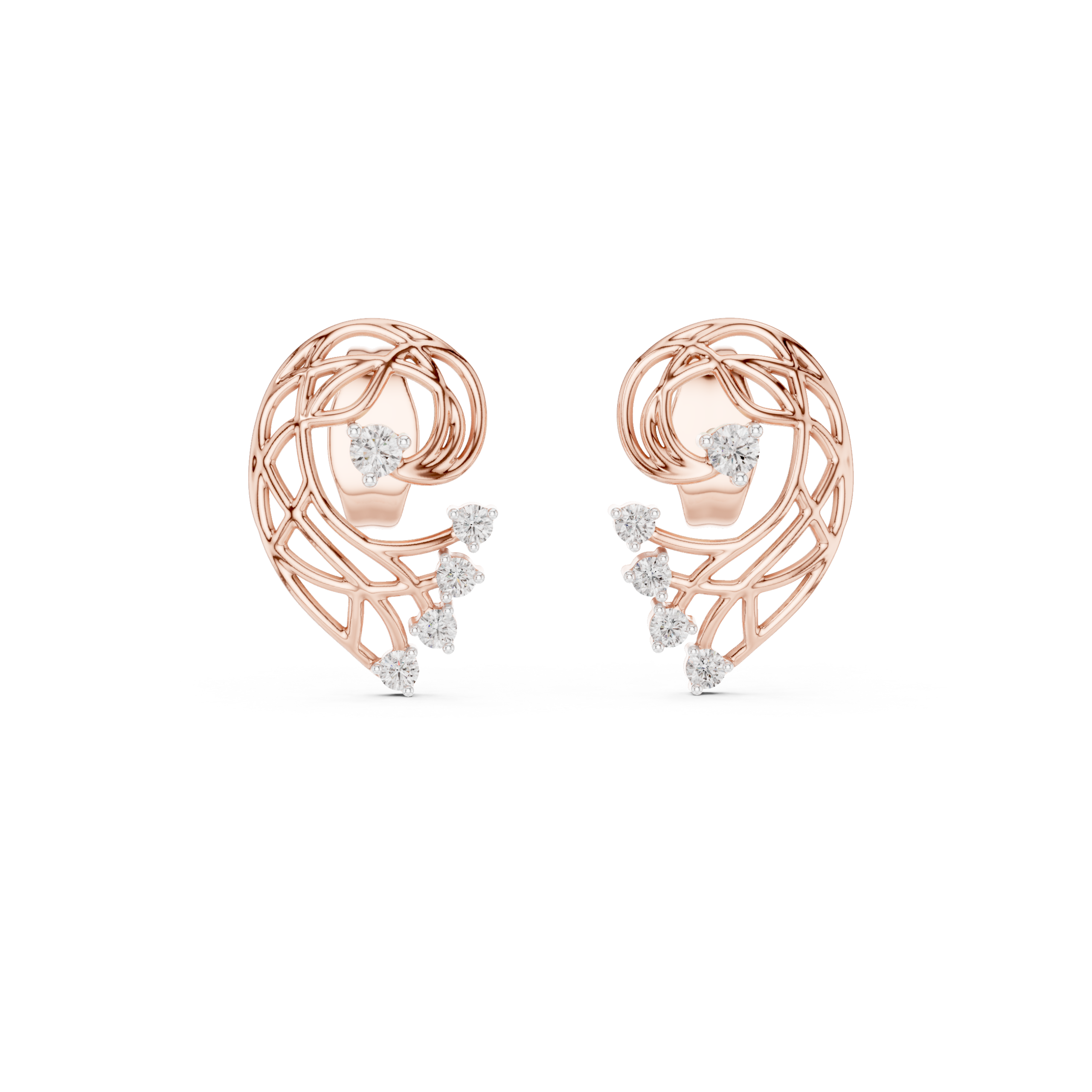 Chic Heart Diamond Earring