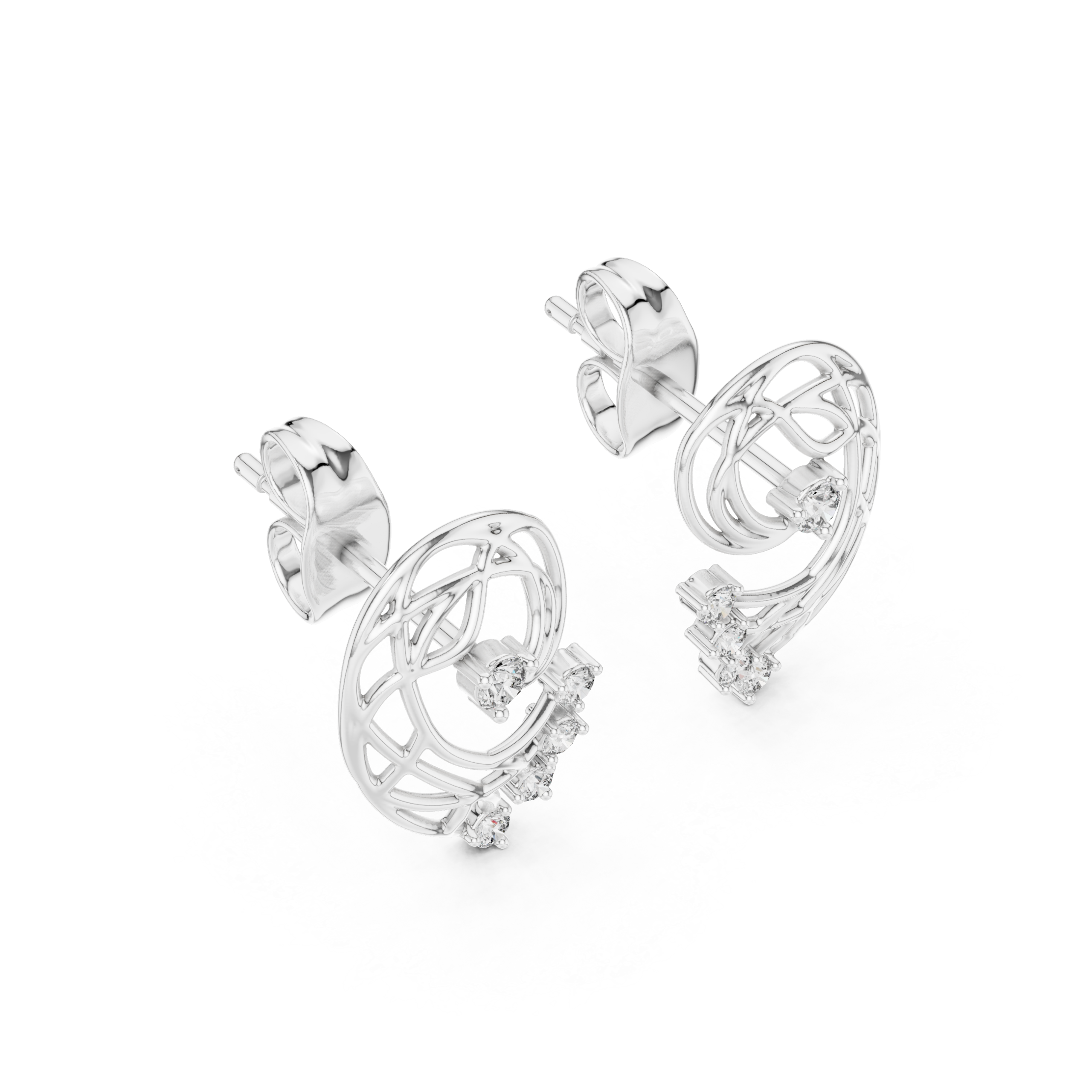 Chic Heart Diamond Earring