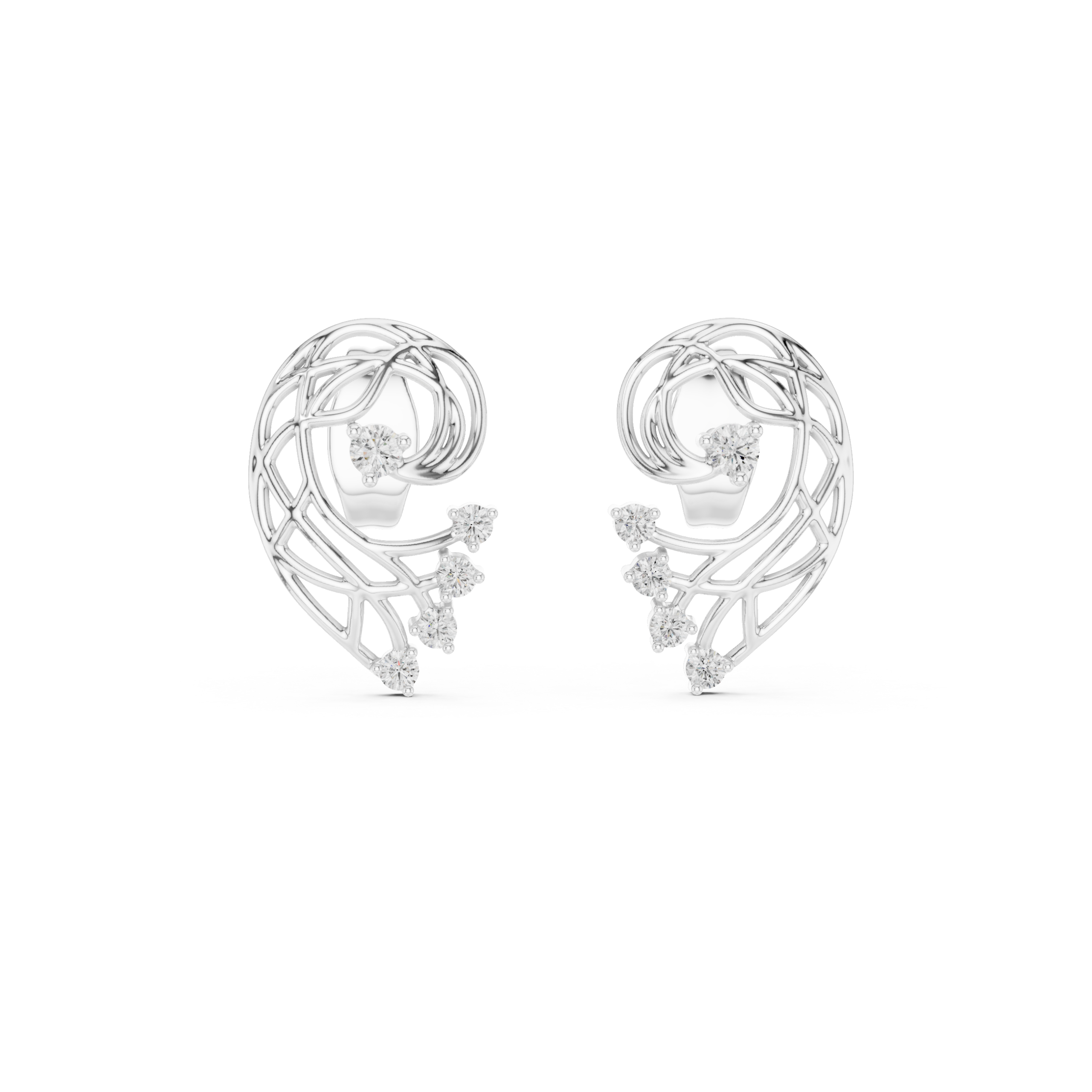 Chic Heart Diamond Earring