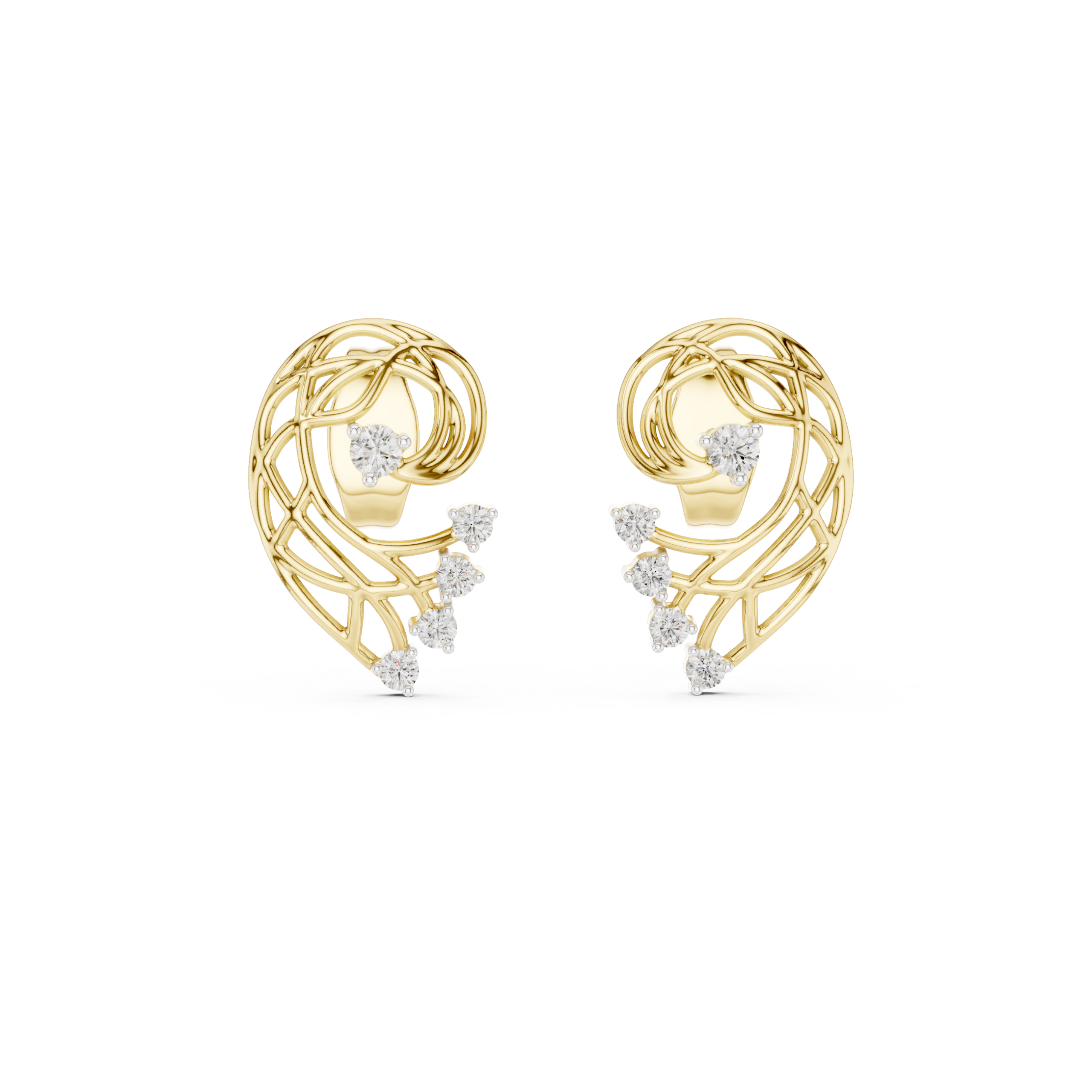 Chic Heart Diamond Earring