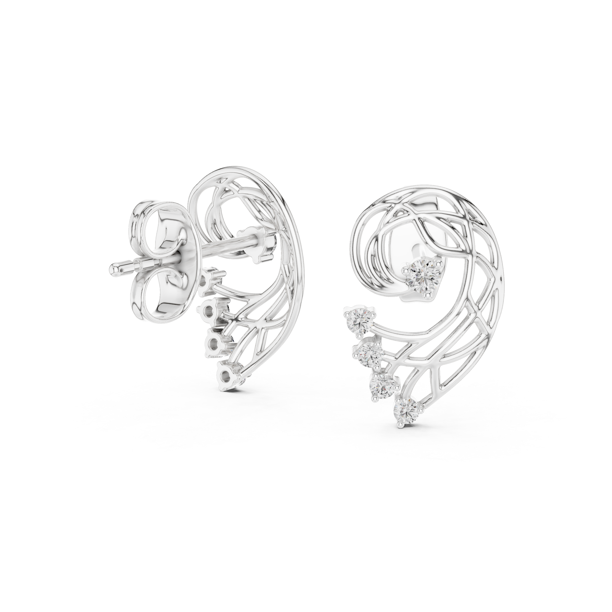 Chic Heart Diamond Earring