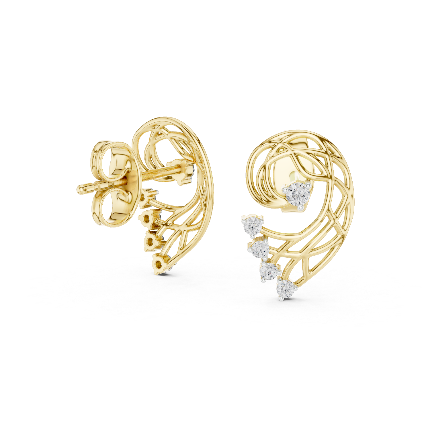 Chic Heart Diamond Earring