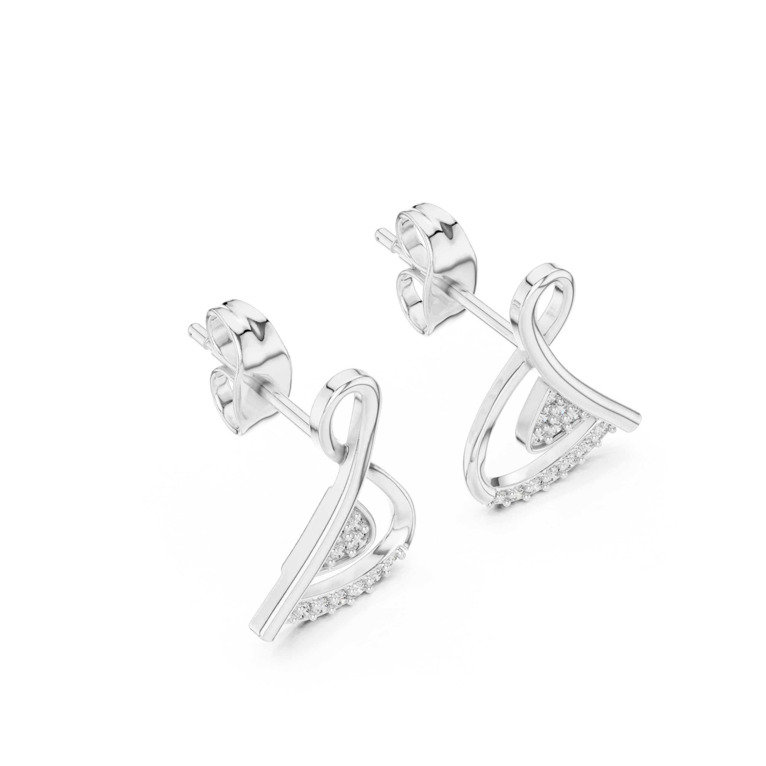 Gleaming Trillion Diamond Earrings