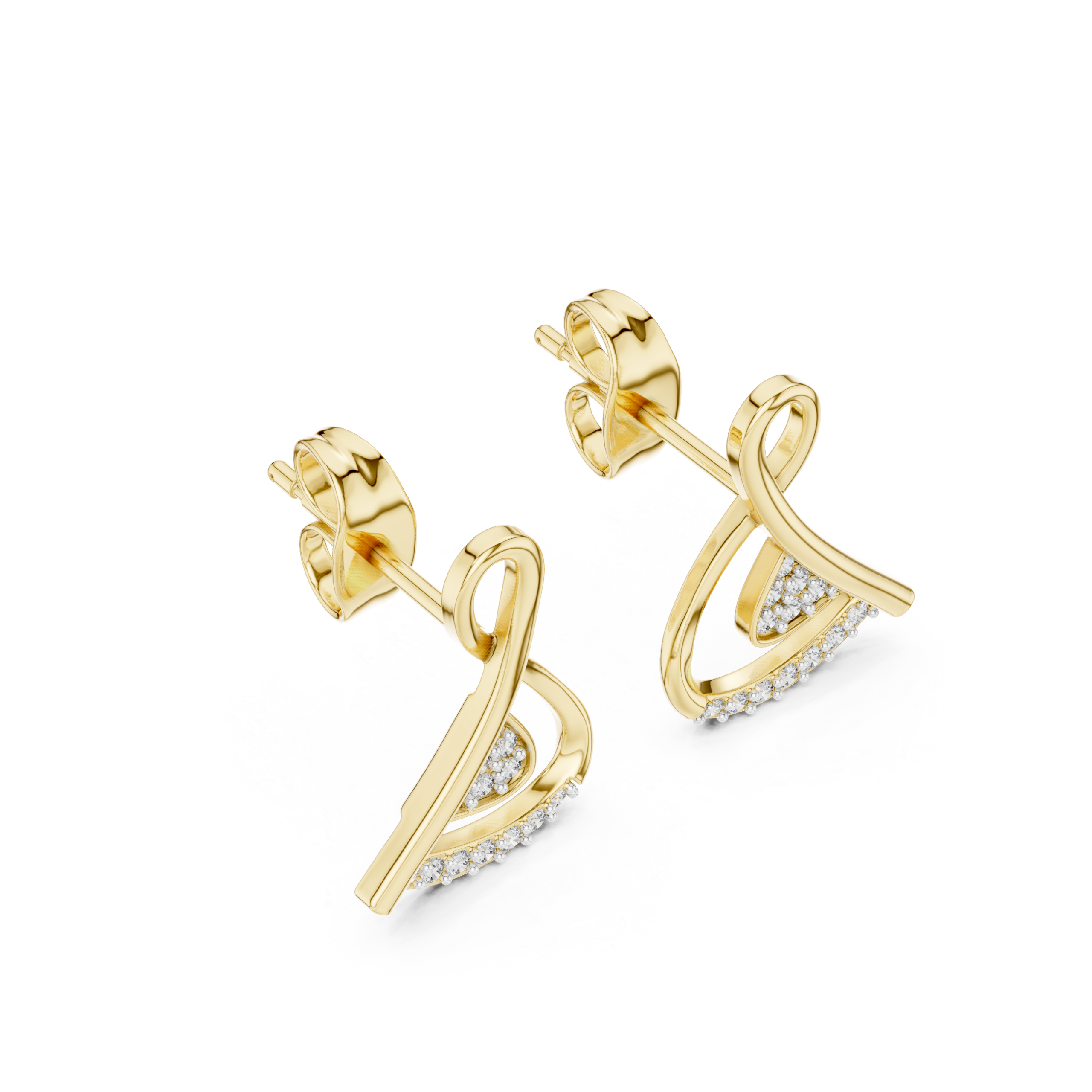 Gleaming Trillion Diamond Earrings