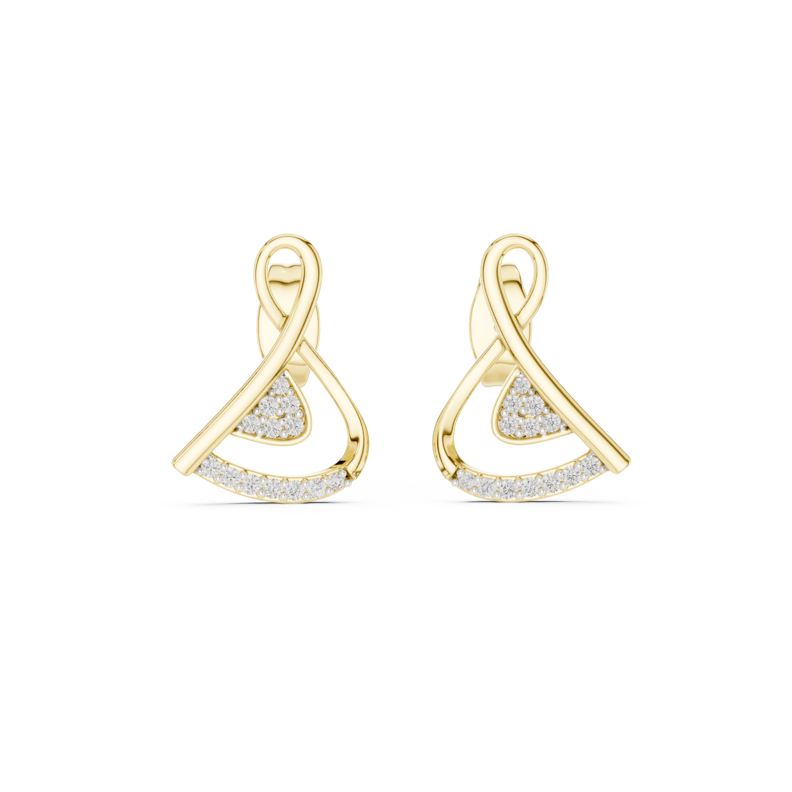 Gleaming Trillion Diamond Earrings