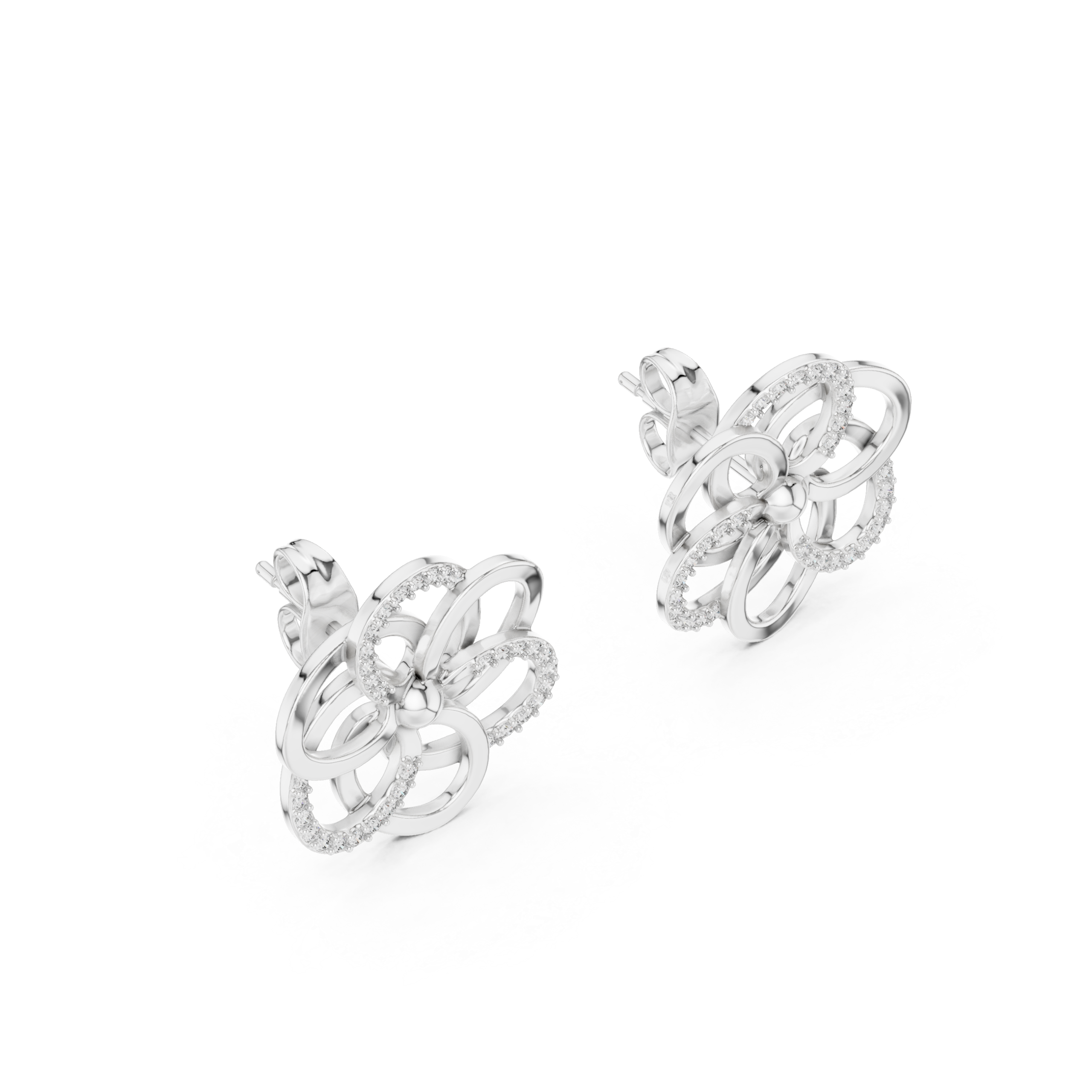 Dazzling Shield Diamond Earrings