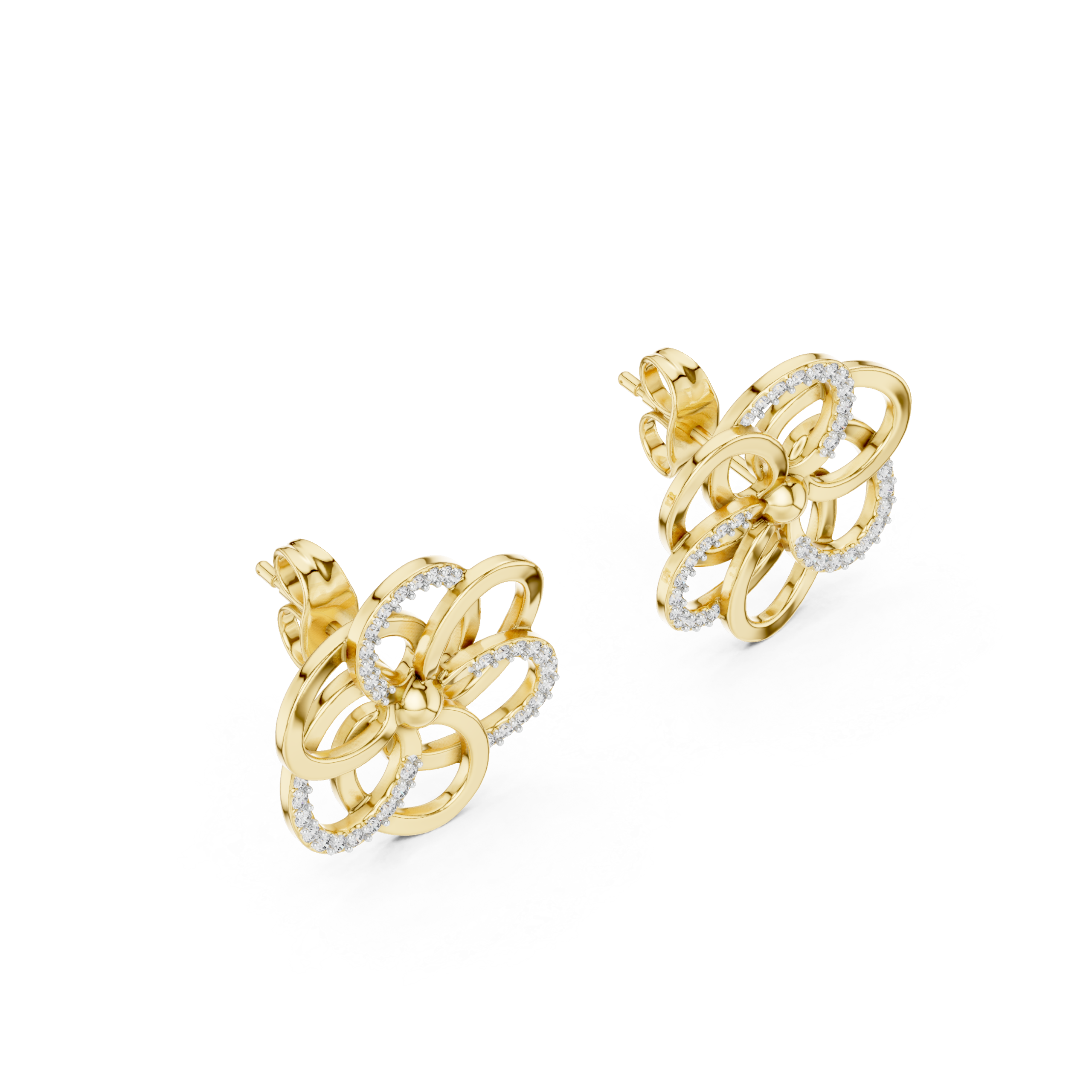 Dazzling Shield Diamond Earrings