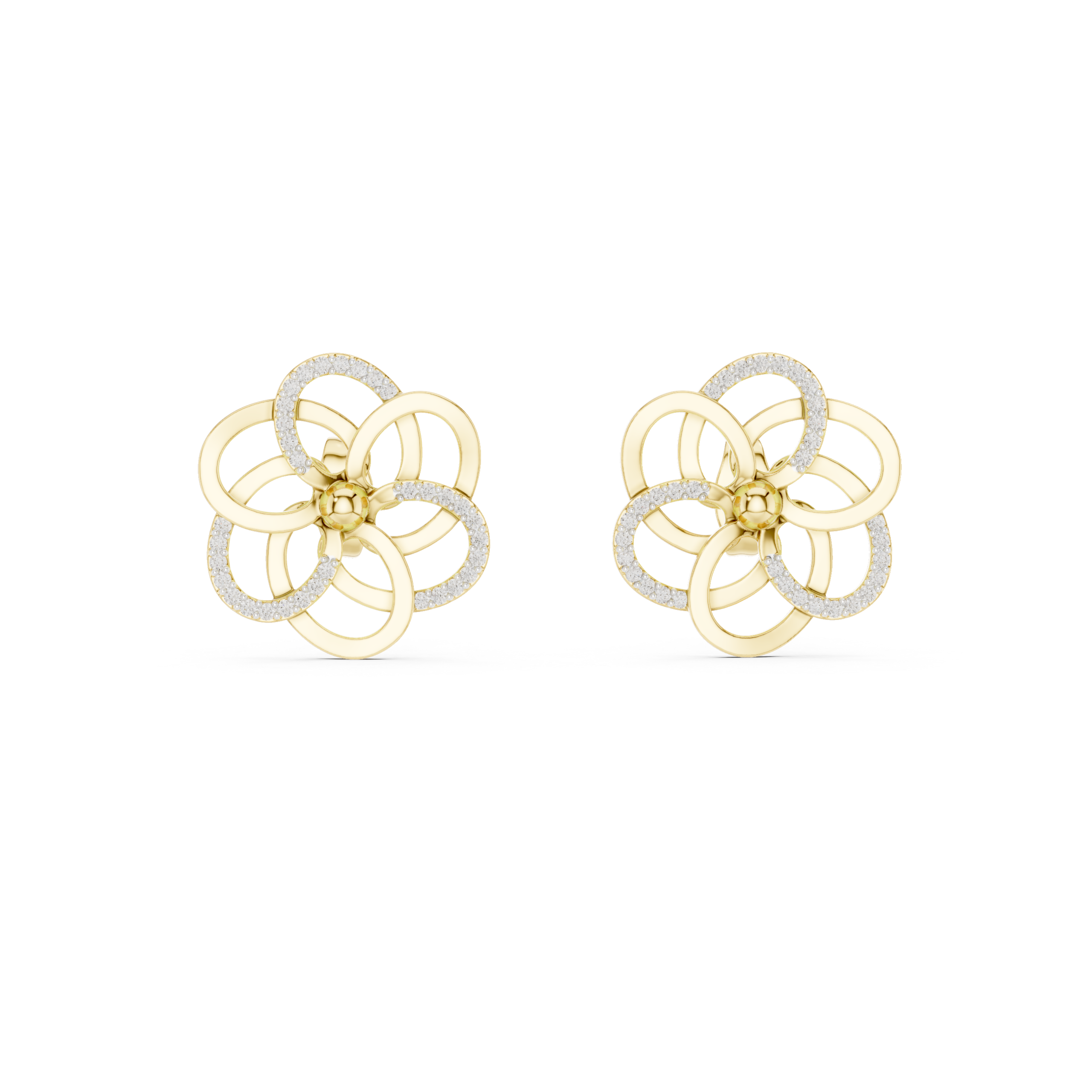 Dazzling Shield Diamond Earrings