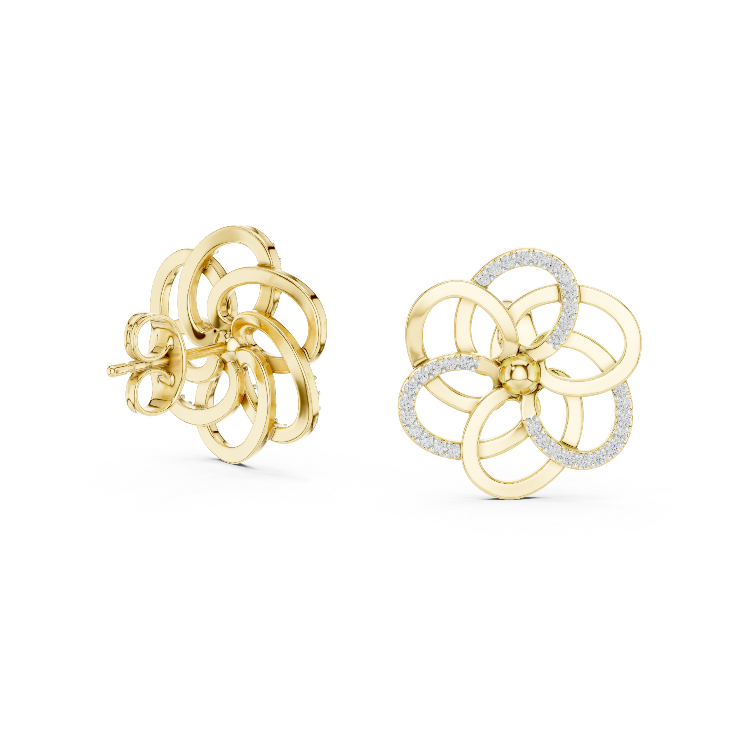 Dazzling Shield Diamond Earrings