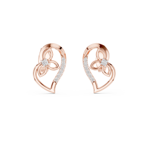 Gleaming Heart Diamond Earrings