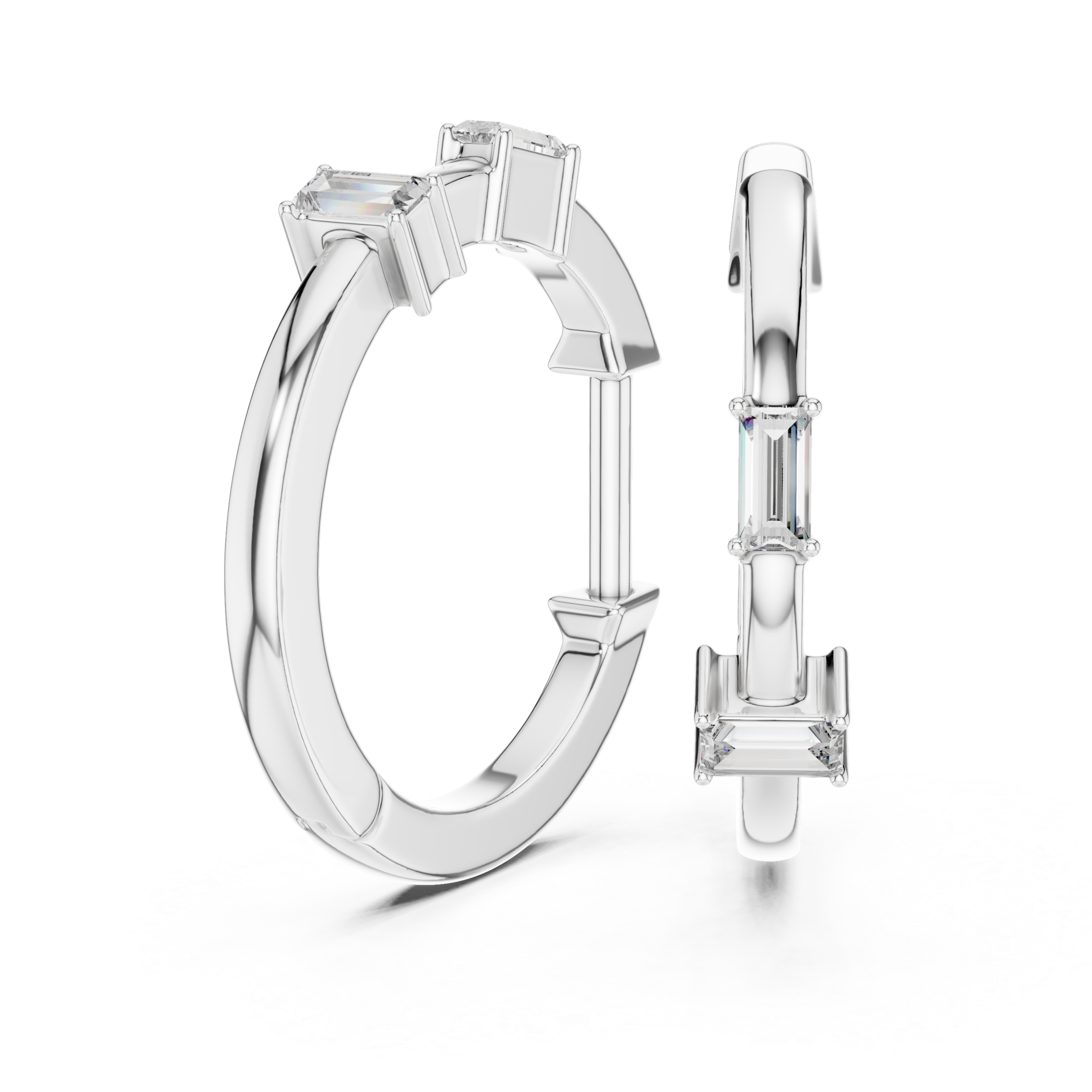 Graceful Oval Diamond Earring