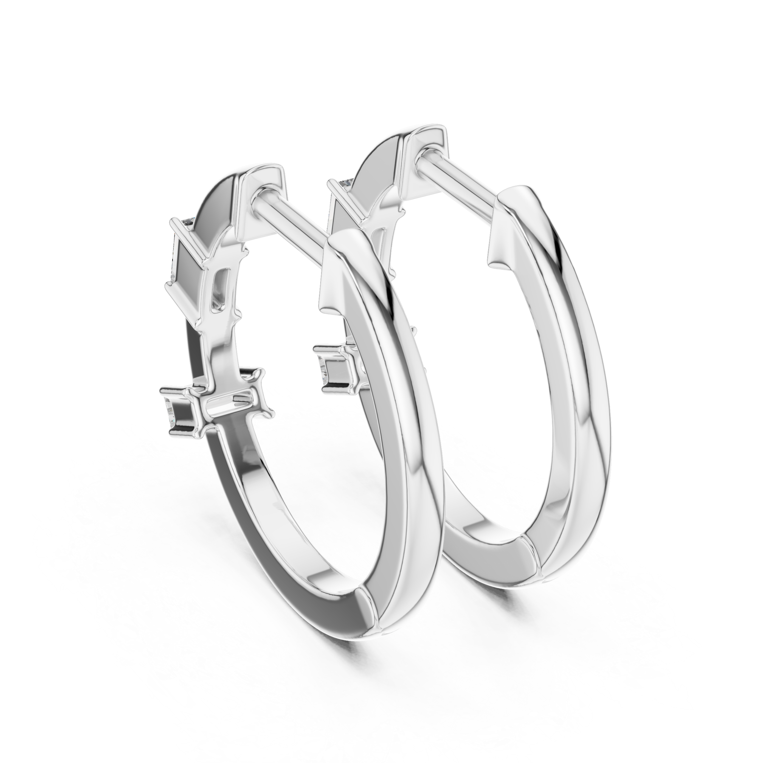 Graceful Oval Diamond Earring