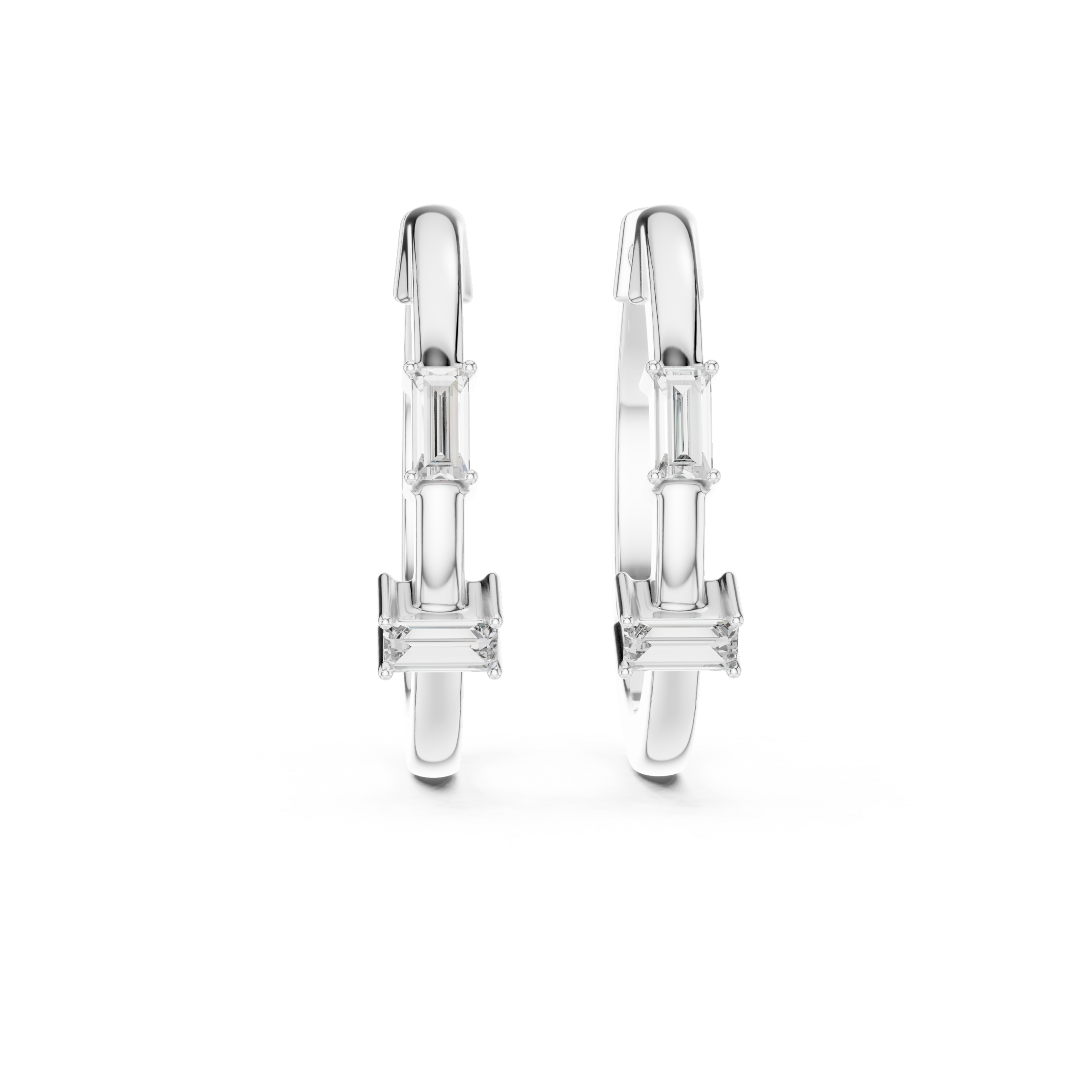 Graceful Oval Diamond Earring