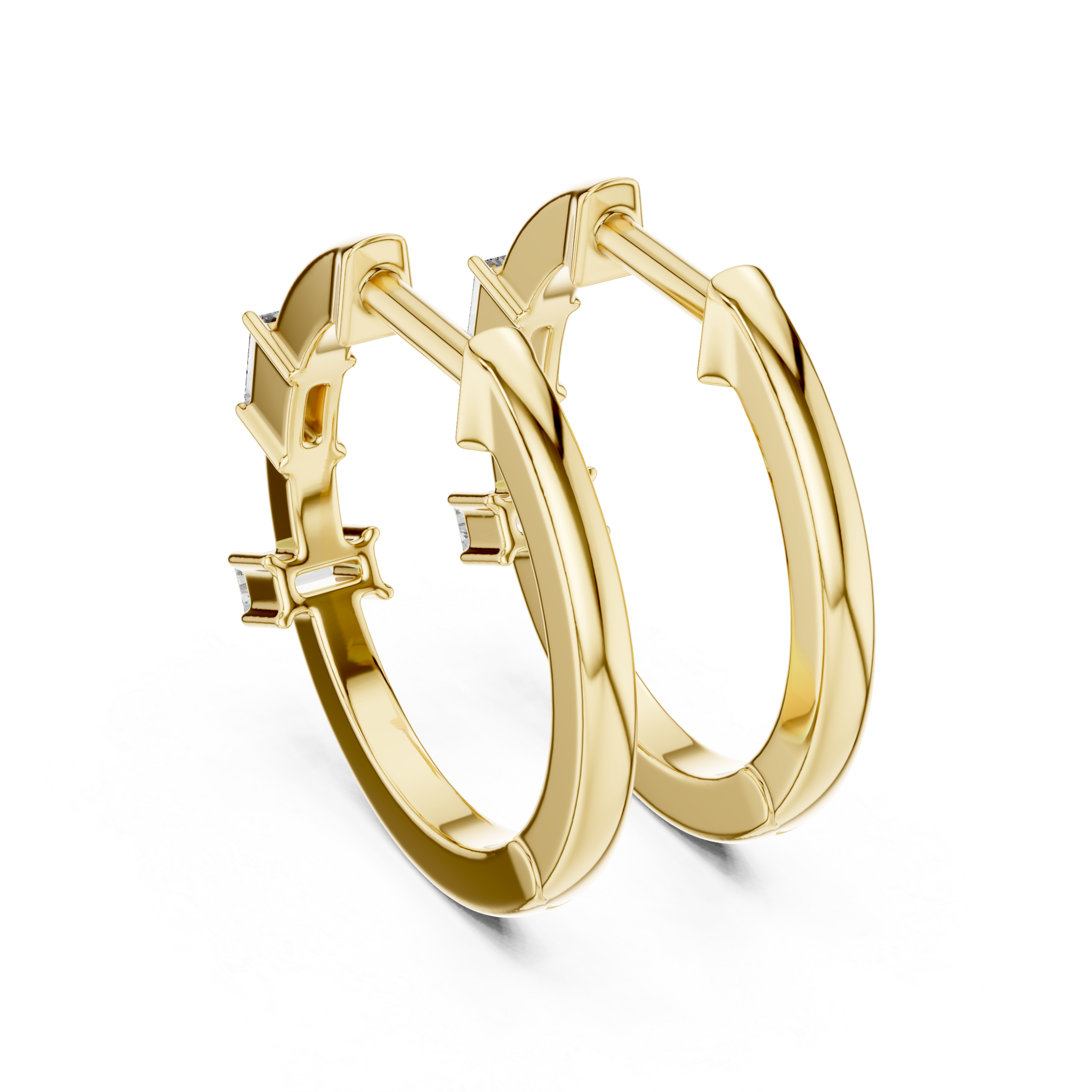 Graceful Oval Diamond Earring