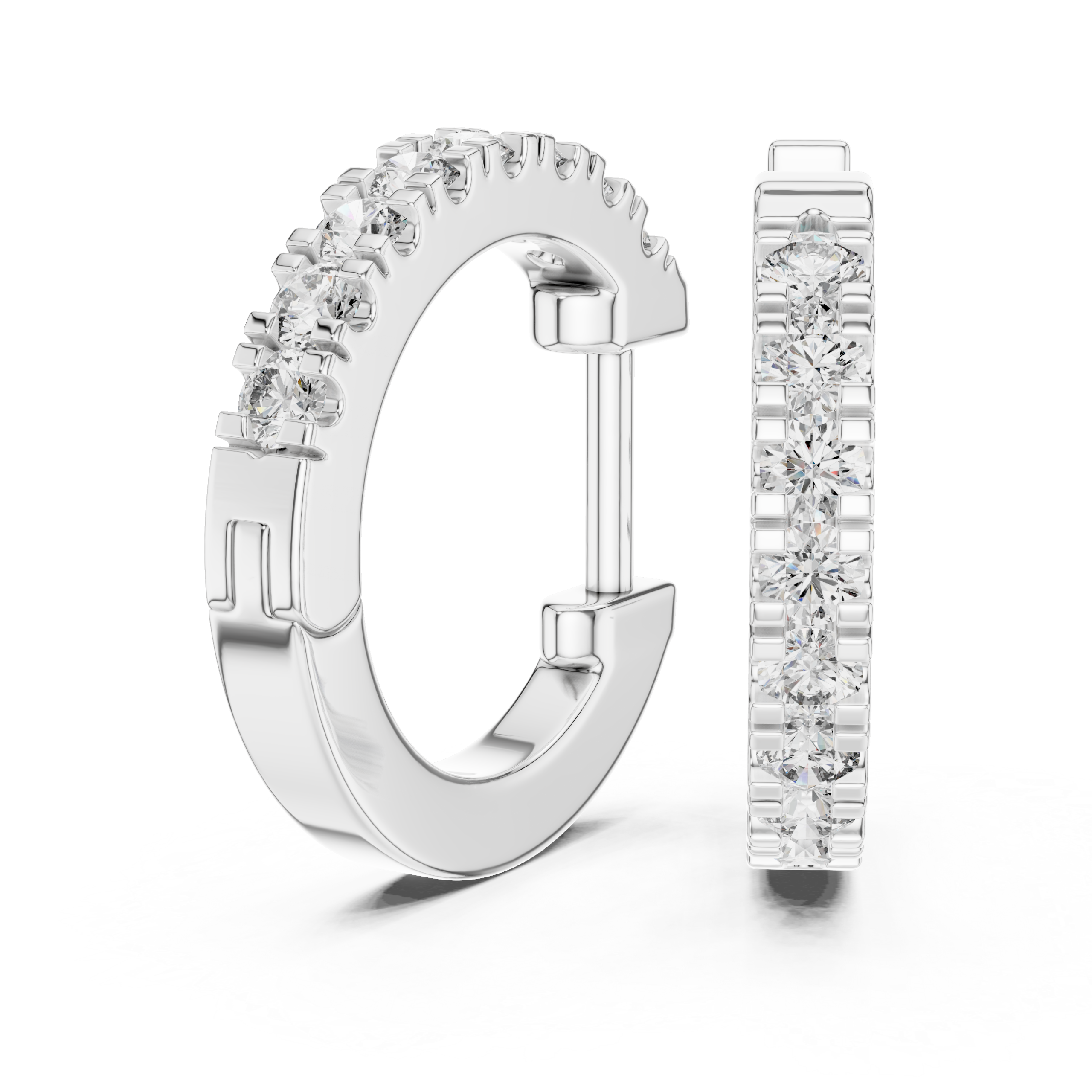 Gleaming Diamond Hoops