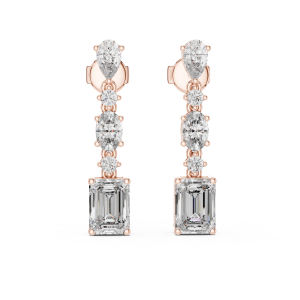 Gleaming Triangle Diamond Earrings