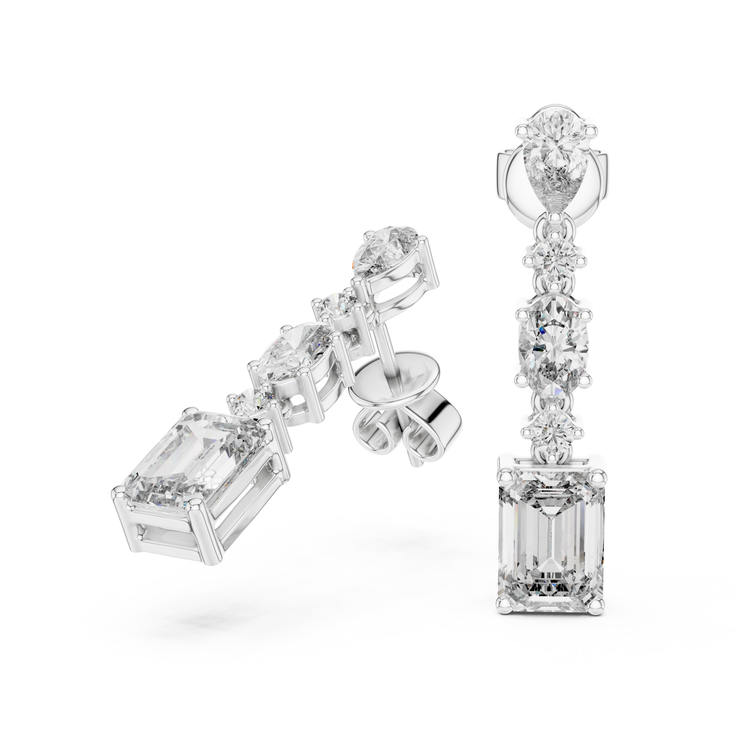 Gleaming Triangle Diamond Earrings