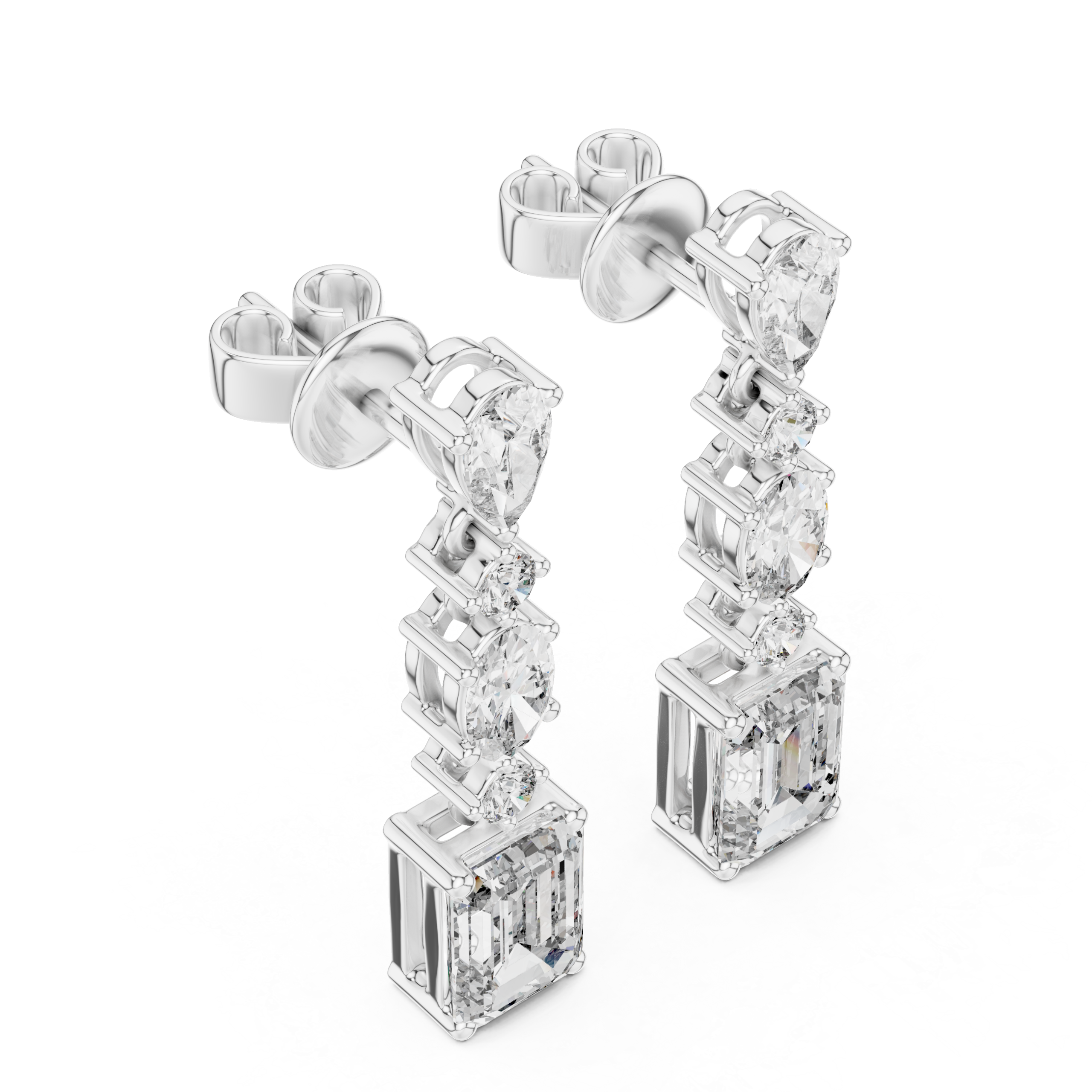 Gleaming Triangle Diamond Earrings