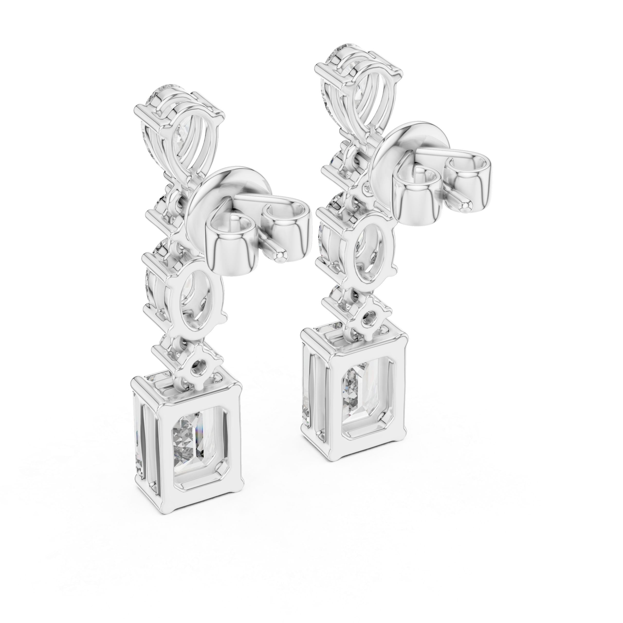 Gleaming Triangle Diamond Earrings