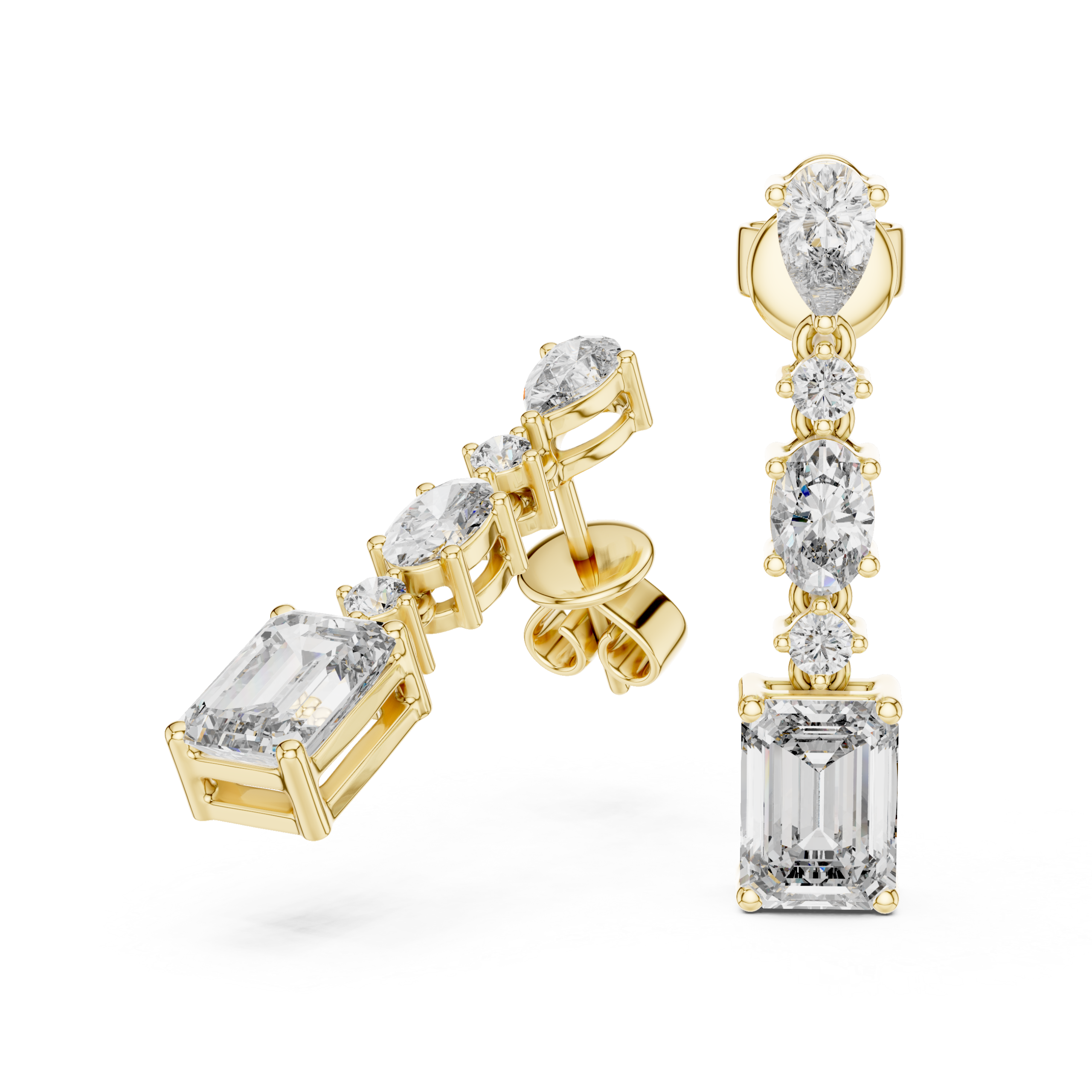 Gleaming Triangle Diamond Earrings