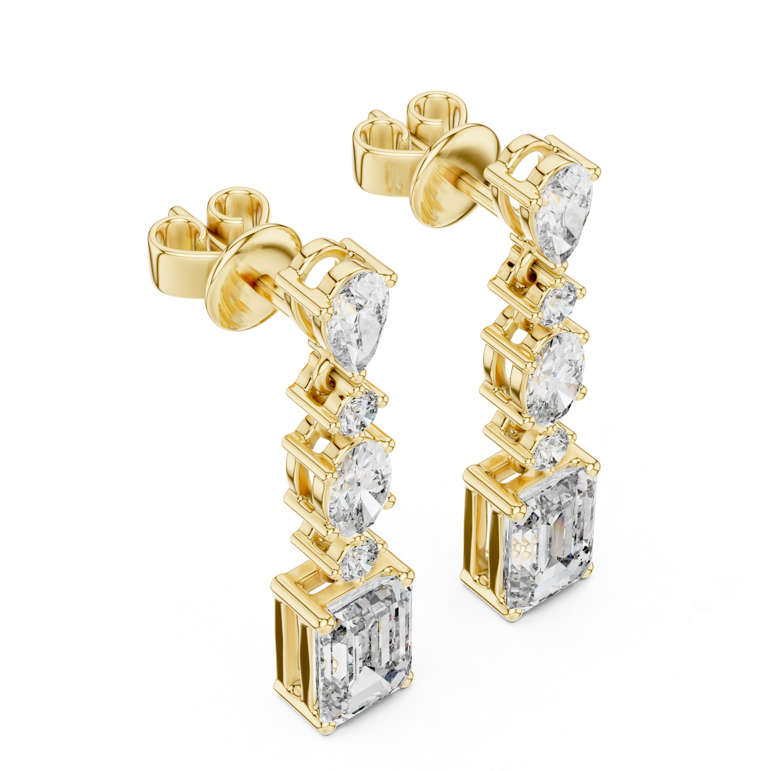 Gleaming Triangle Diamond Earrings