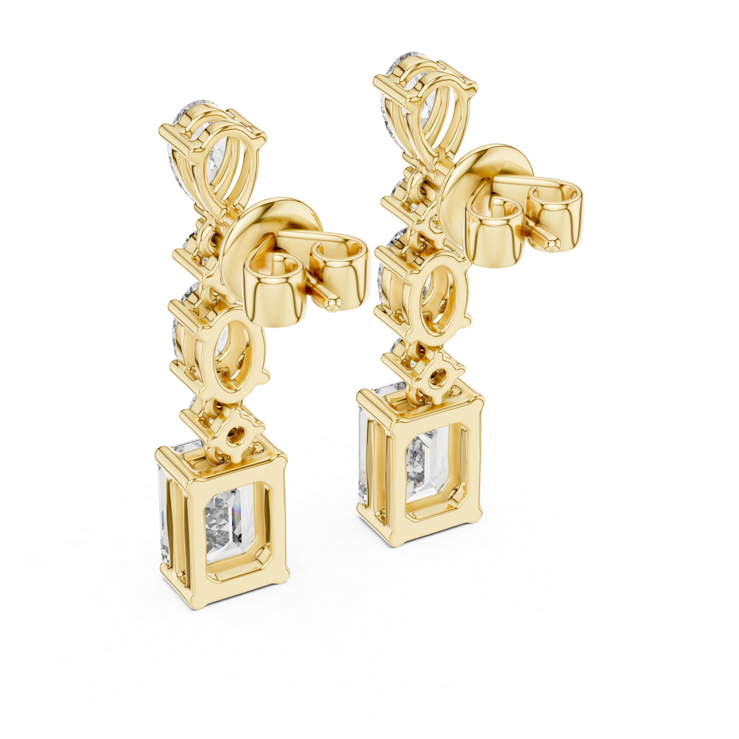 Gleaming Triangle Diamond Earrings