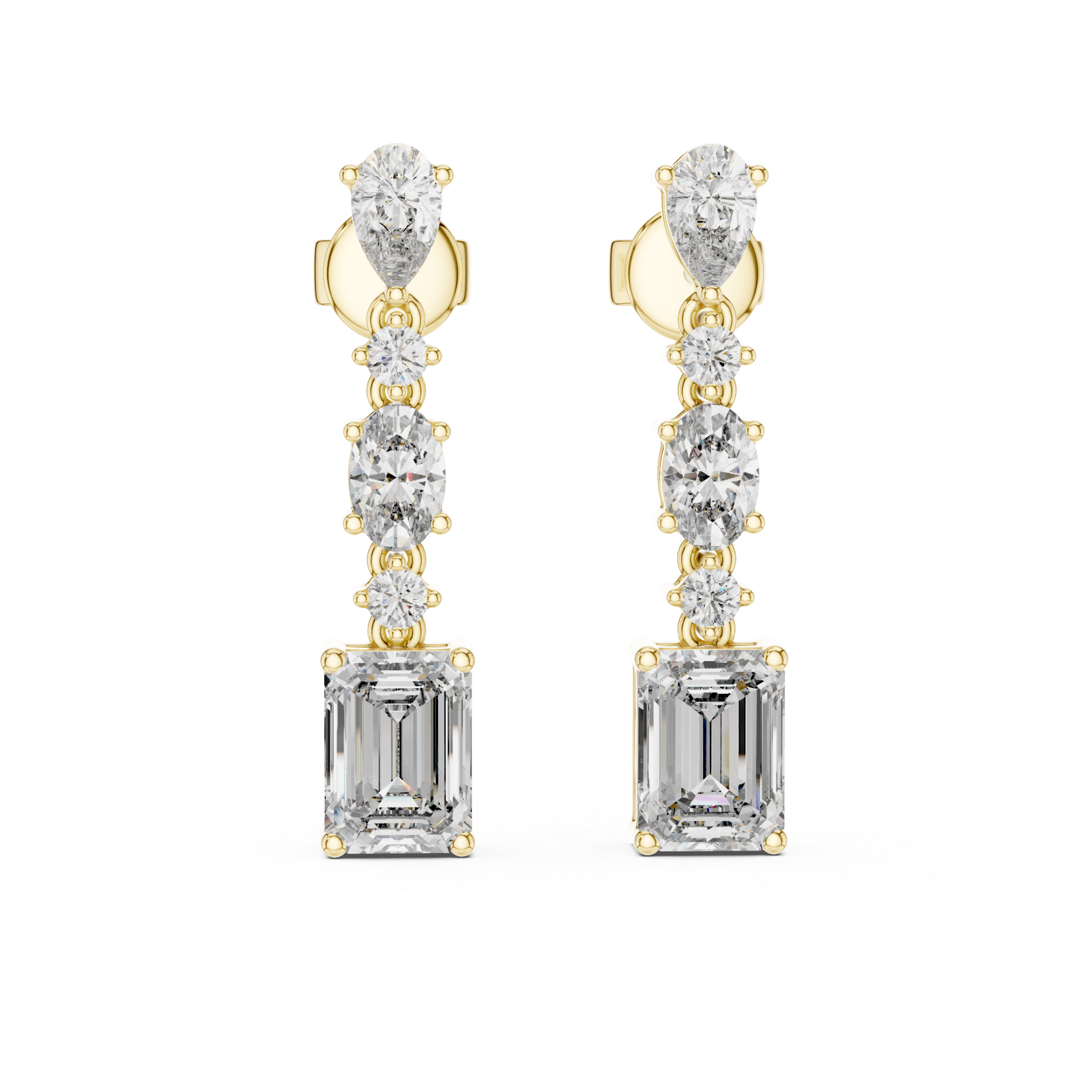 Gleaming Triangle Diamond Earrings