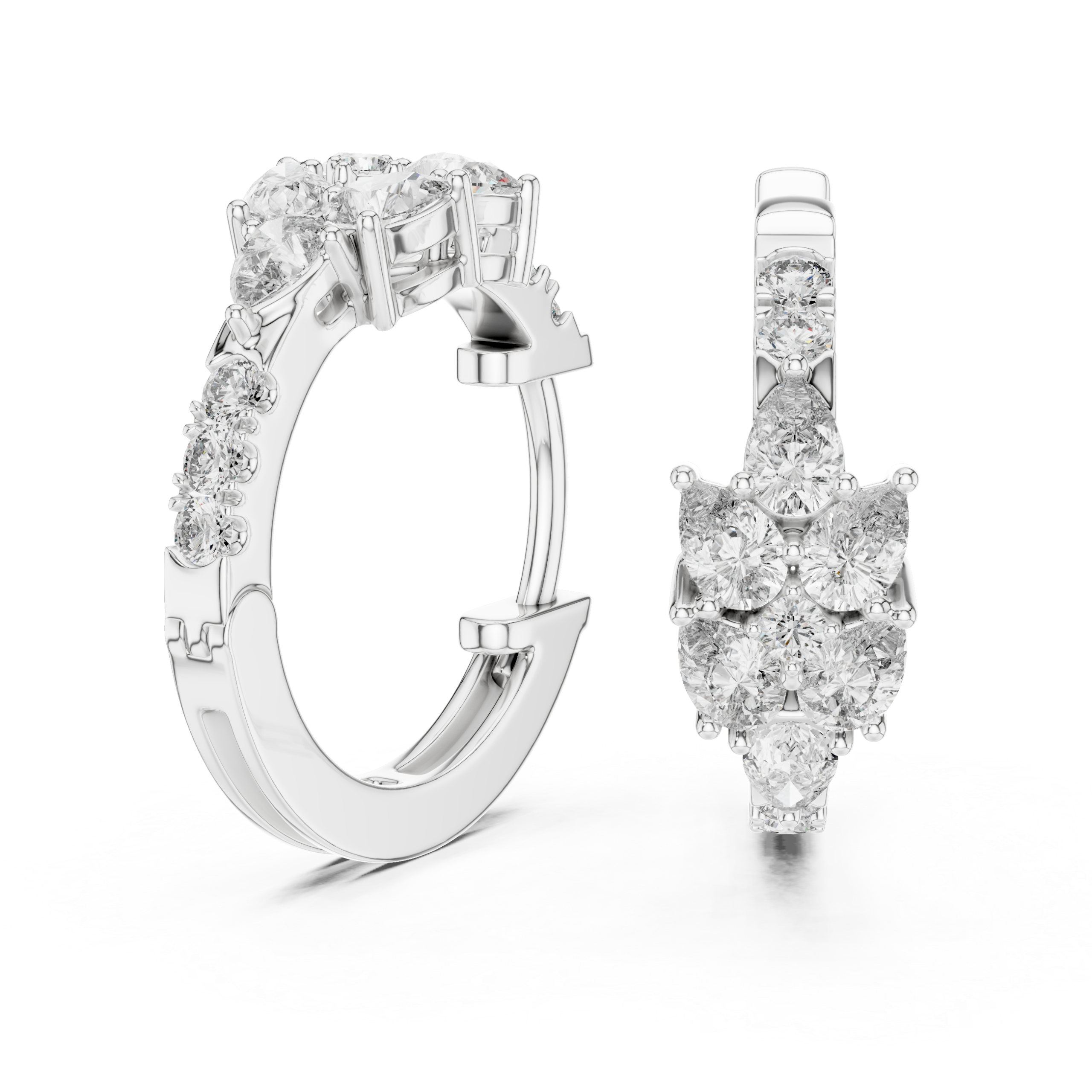 Graceful Tapered Diamond Earrings