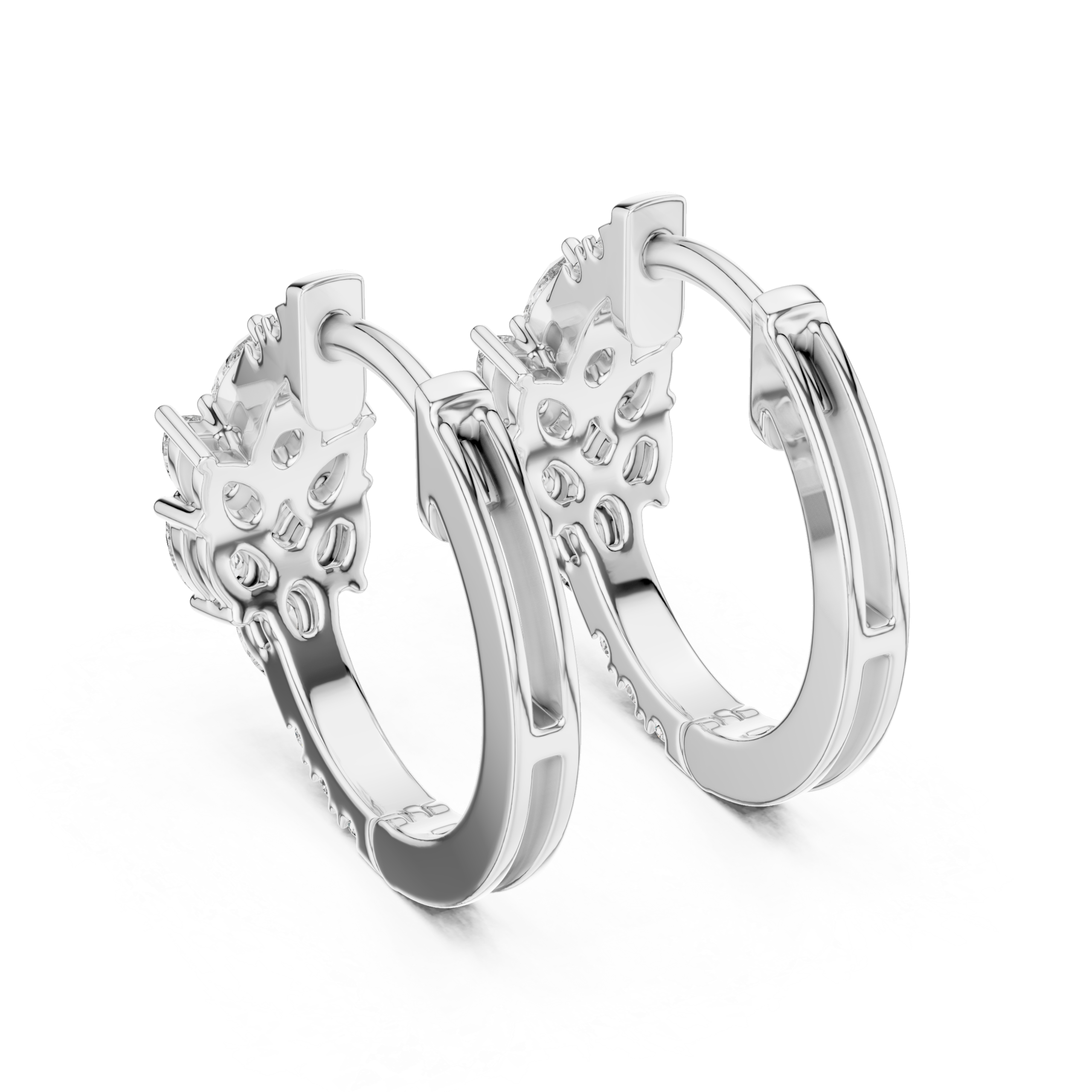 Graceful Tapered Diamond Earrings