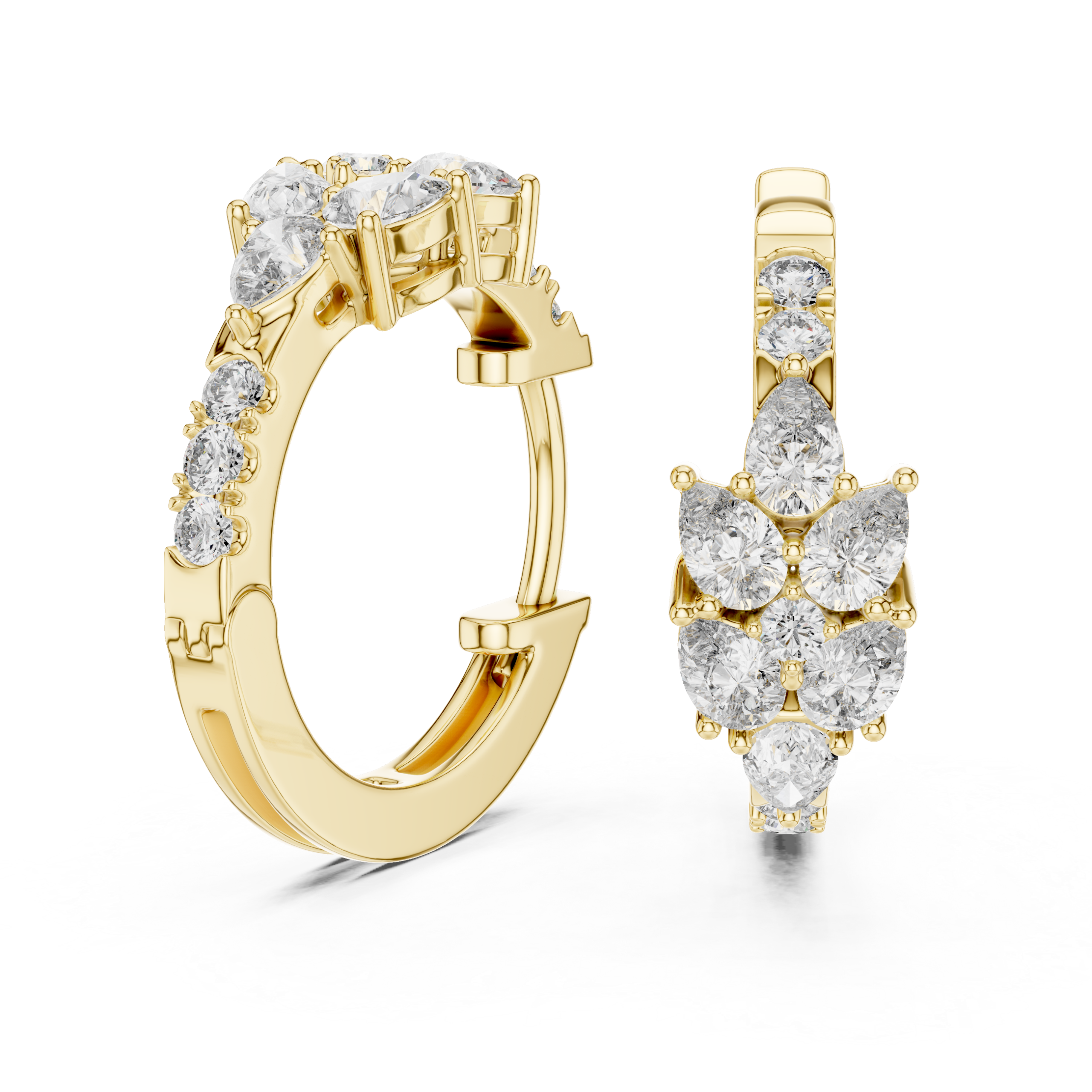 Graceful Tapered Diamond Earrings