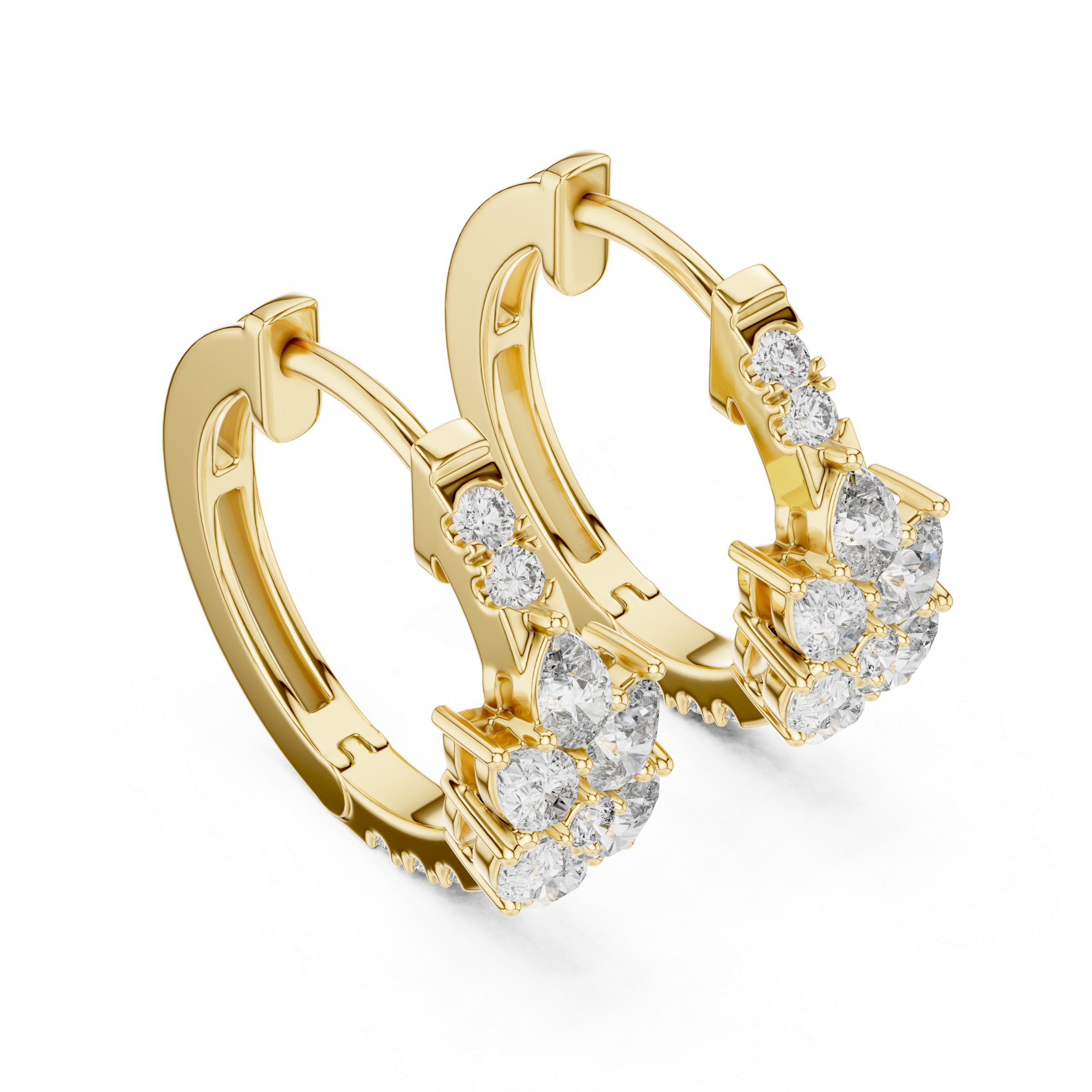 Graceful Tapered Diamond Earrings