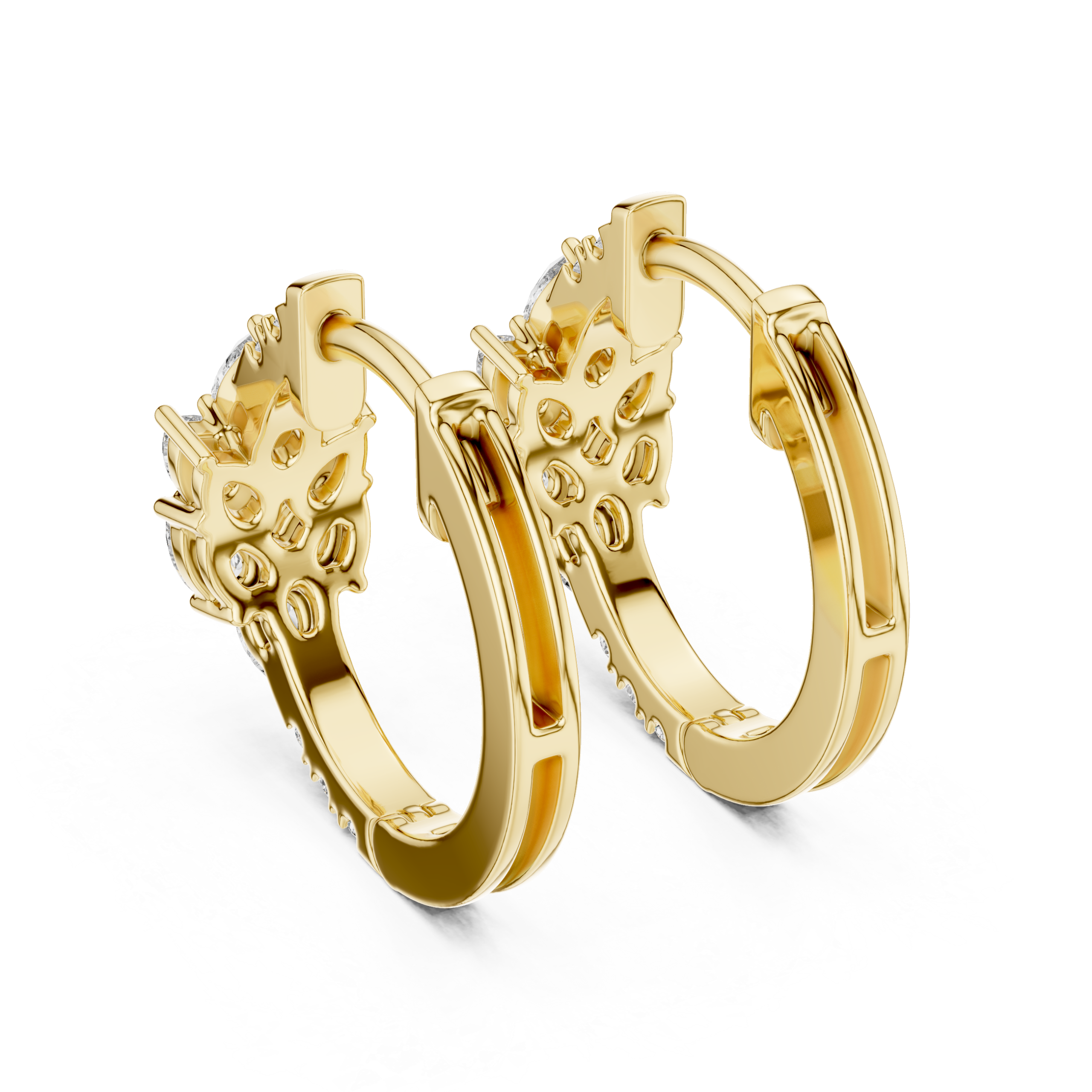 Graceful Tapered Diamond Earrings