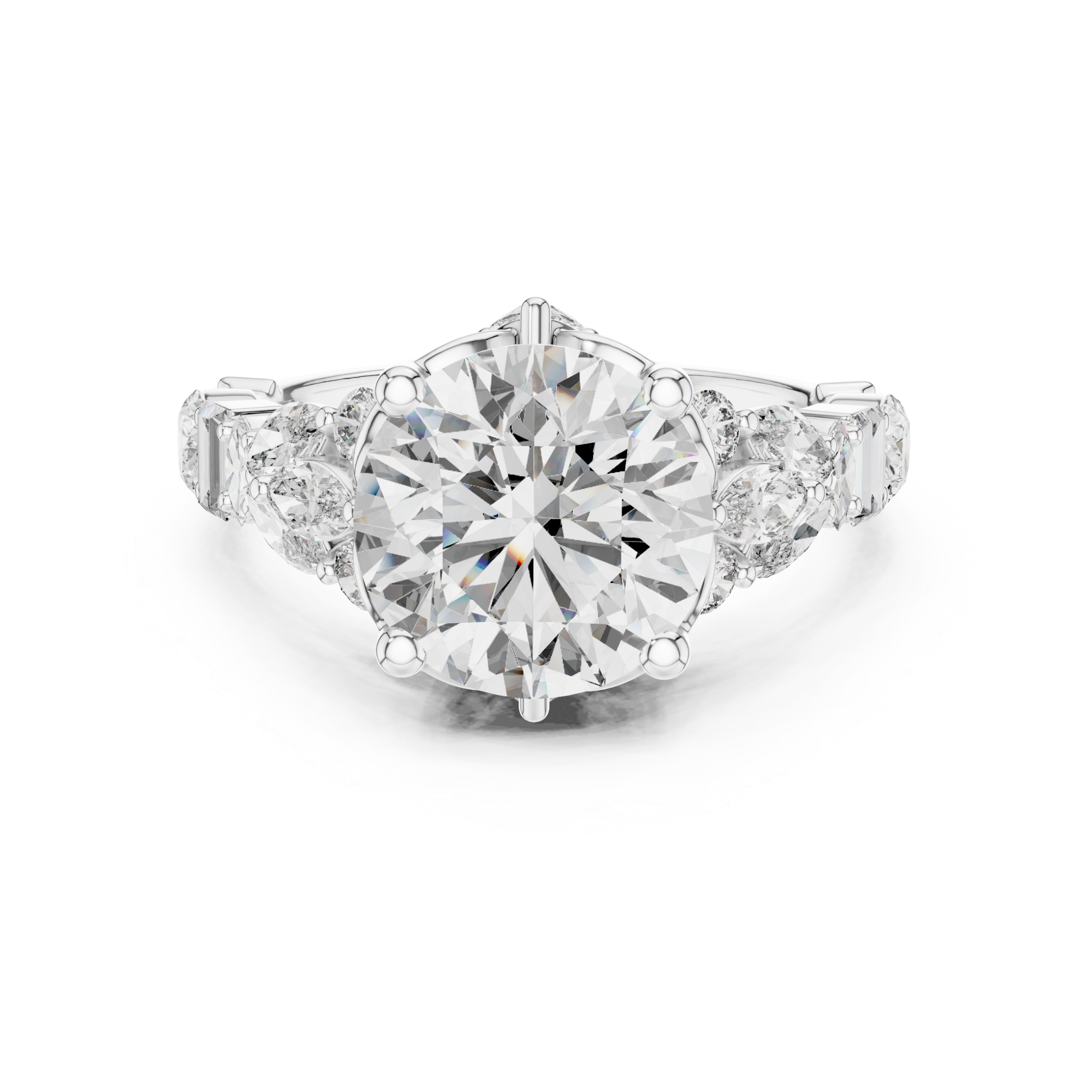 Sleek Radiant Diamond Ring