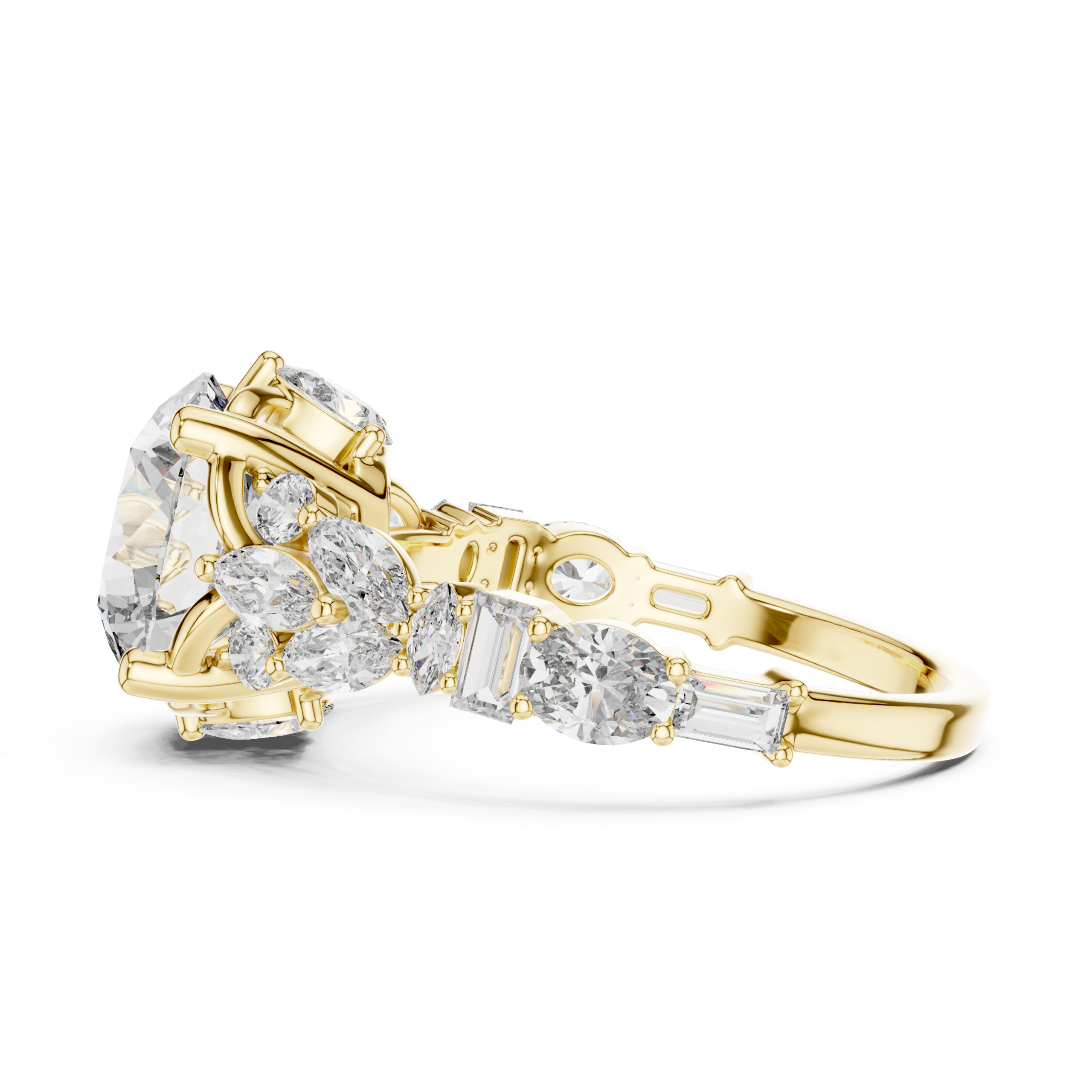 Sleek Radiant Diamond Ring