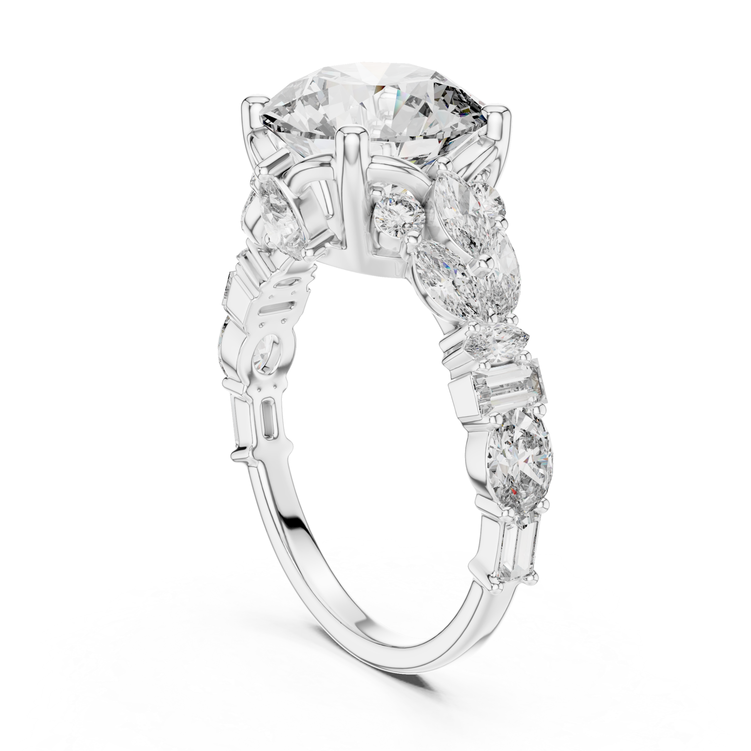 Sleek Radiant Diamond Ring