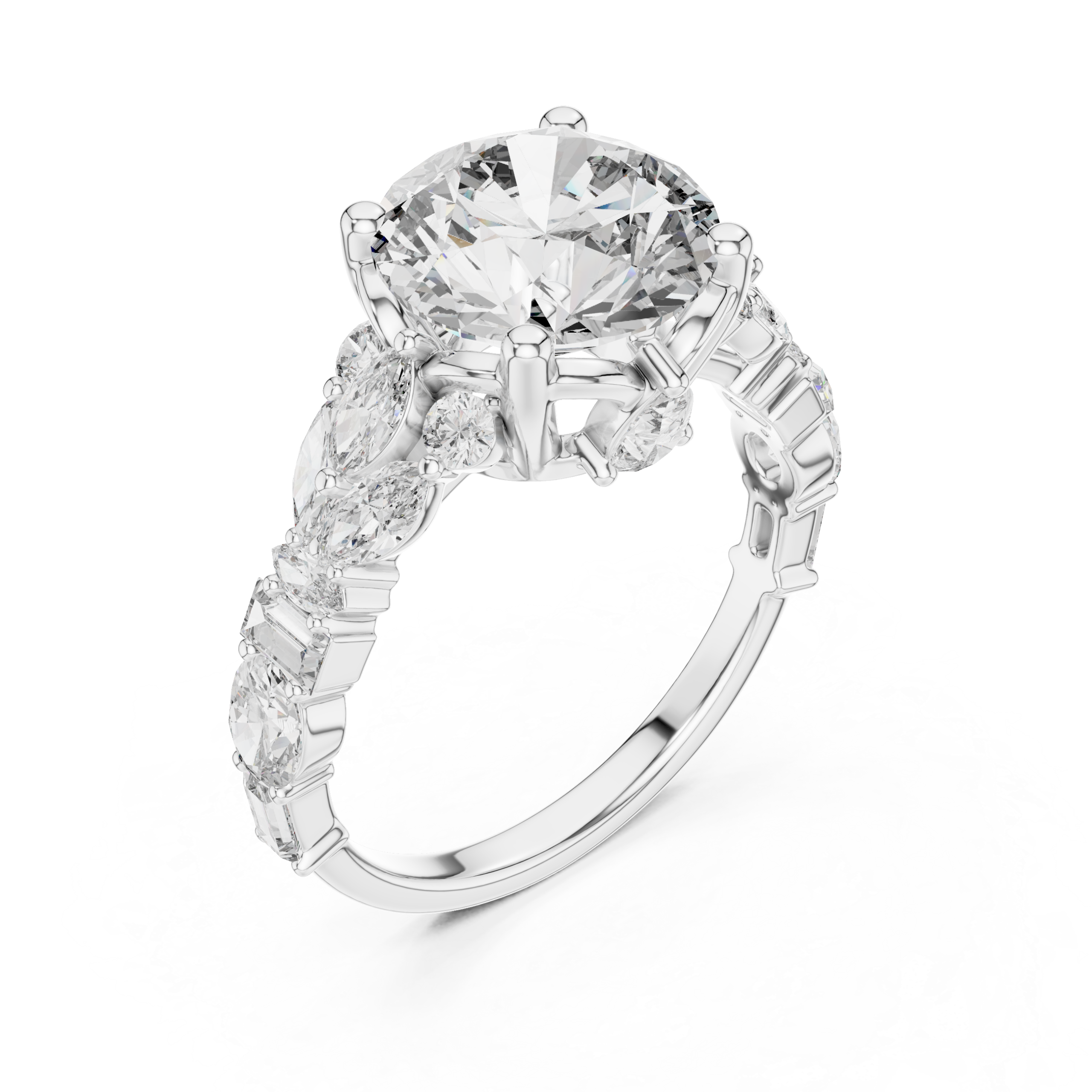 Sleek Radiant Diamond Ring