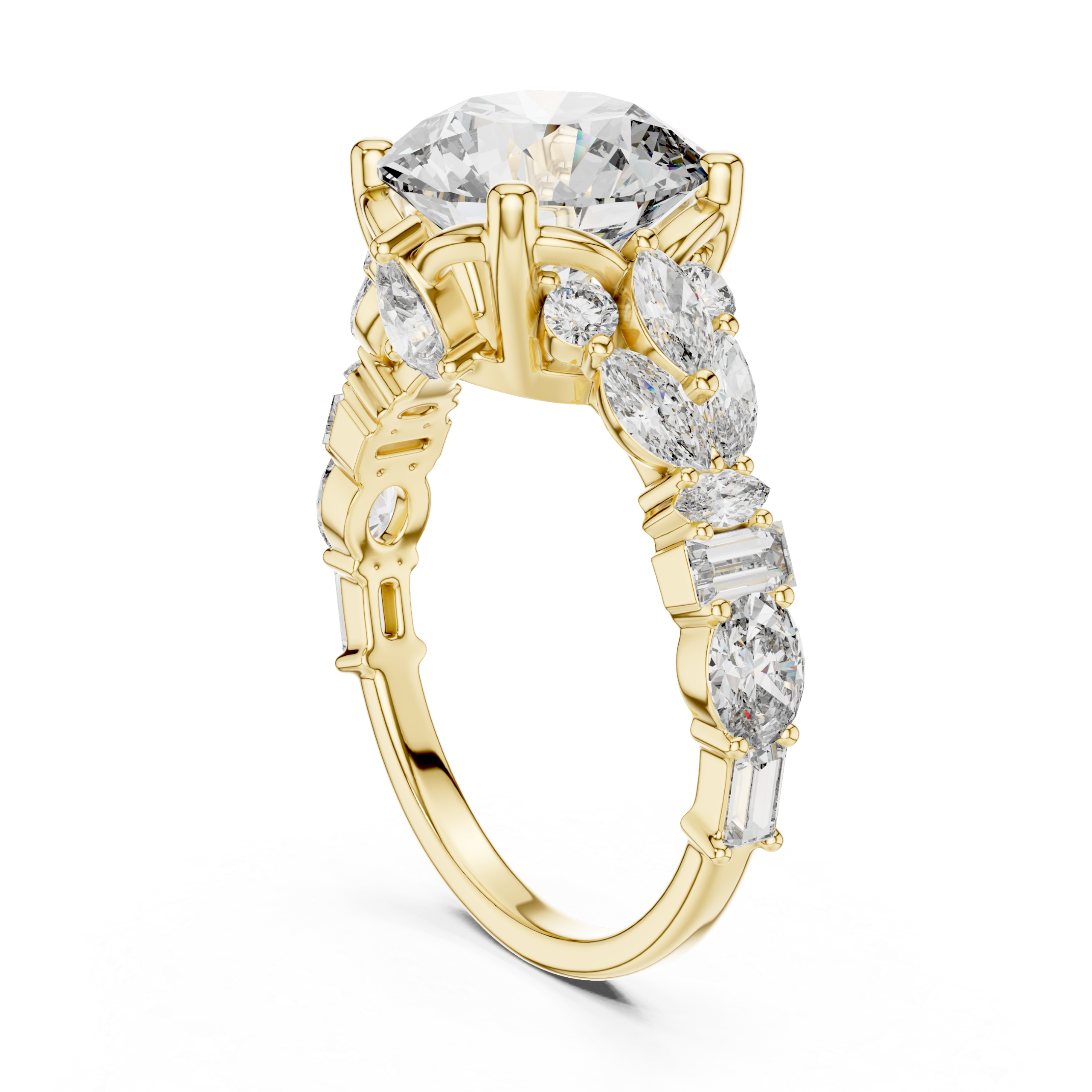 Sleek Radiant Diamond Ring