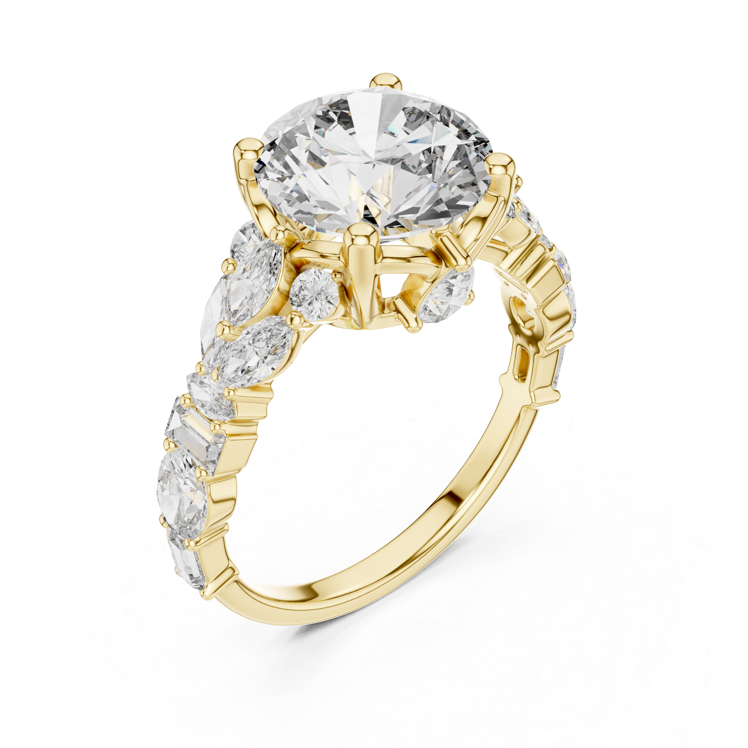 Sleek Radiant Diamond Ring