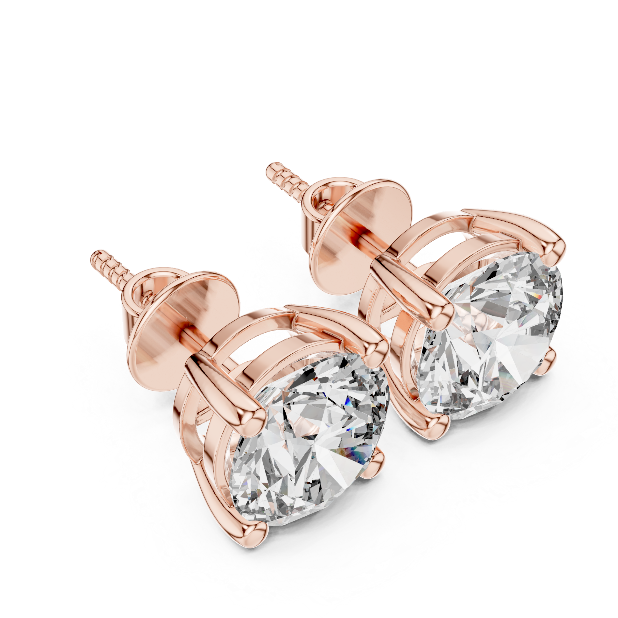 Chic Round Diamond Earrings