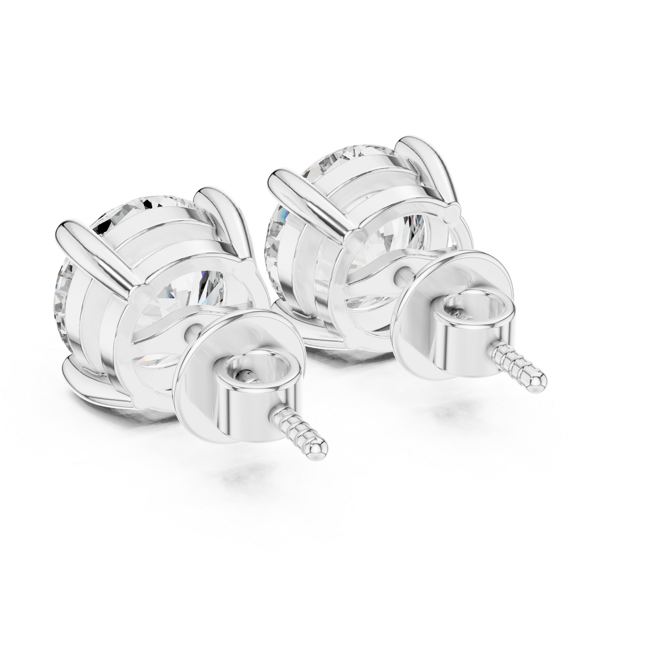 Chic Round Diamond Earrings