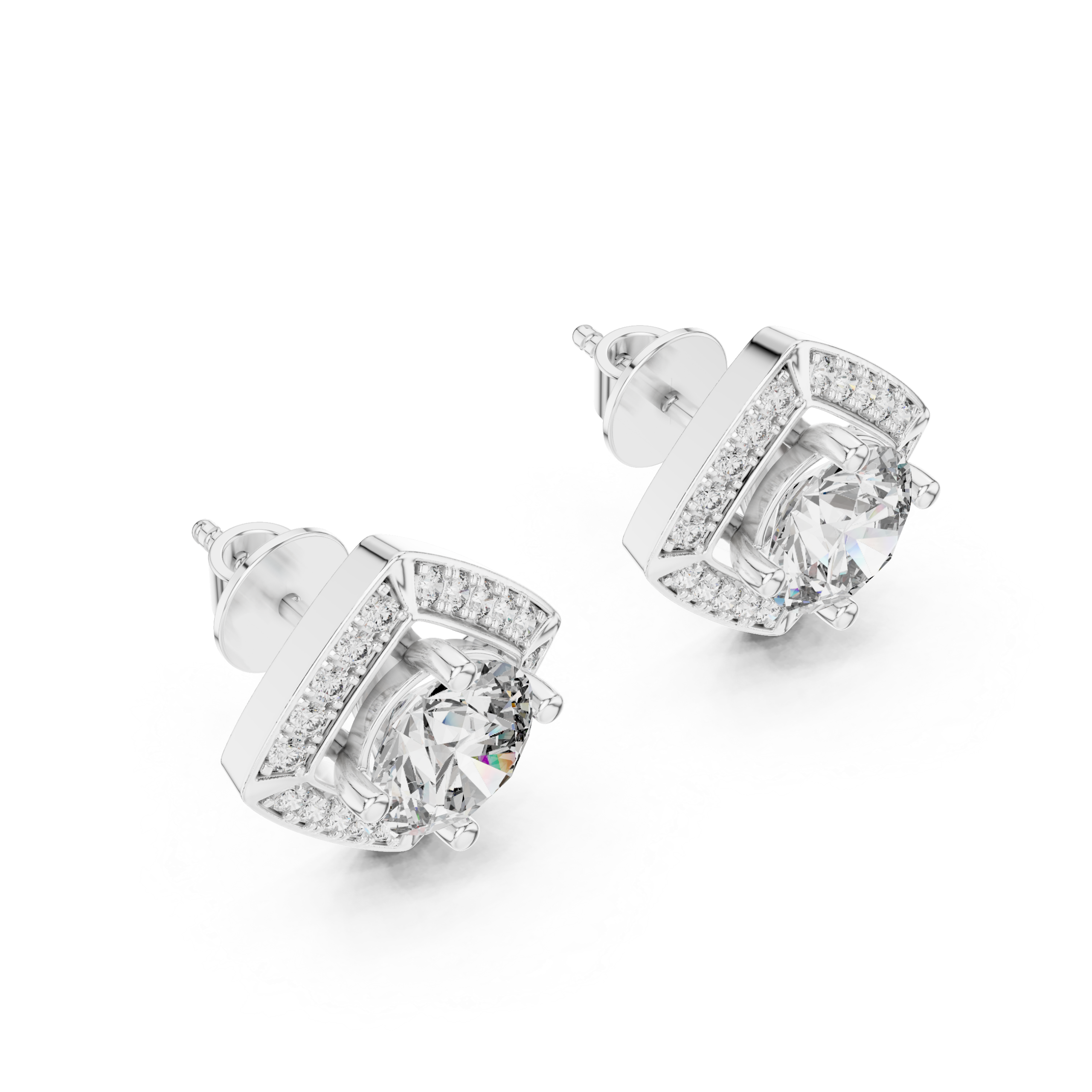 Crystal Round Diamond Studs