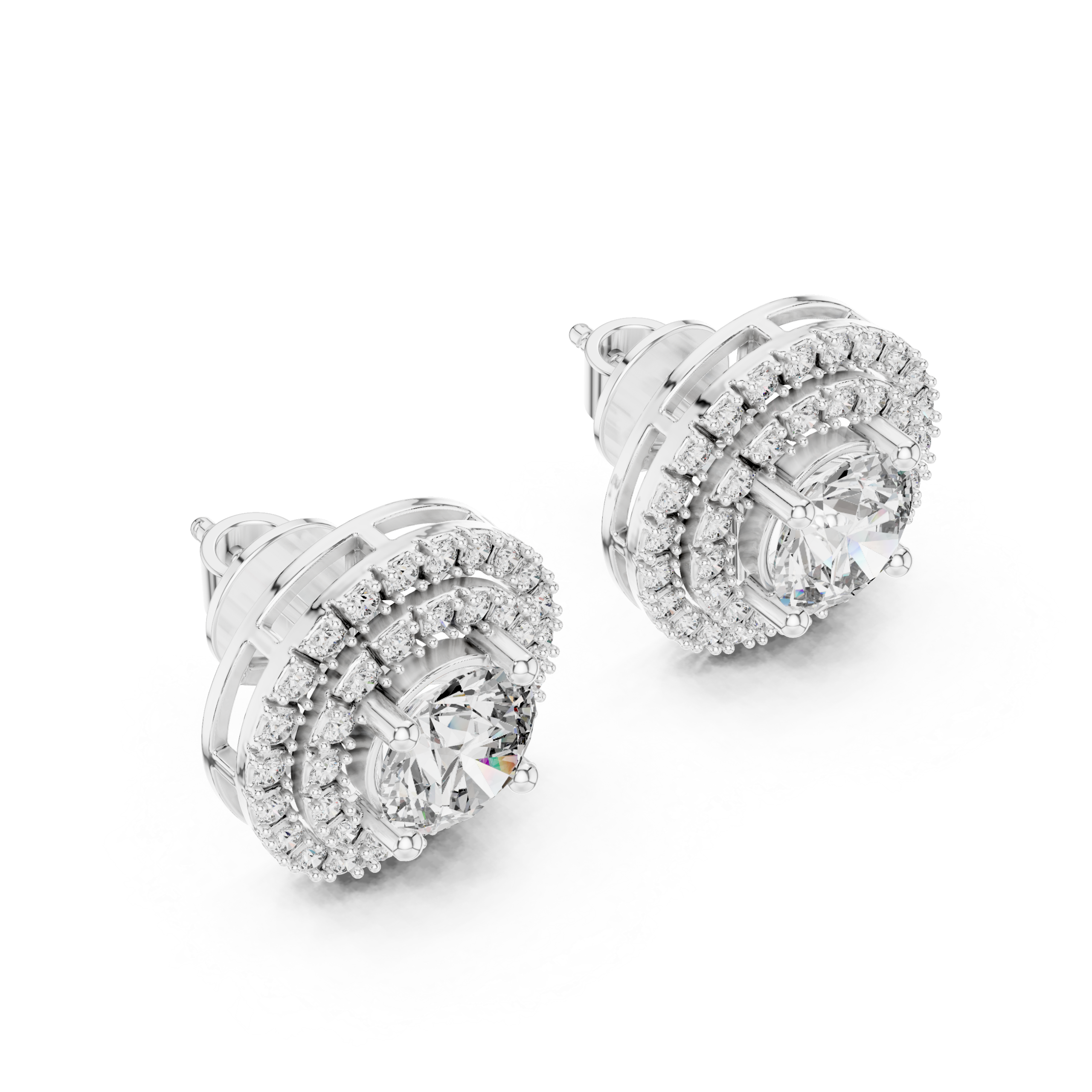 Zen Round Diamond Earrings