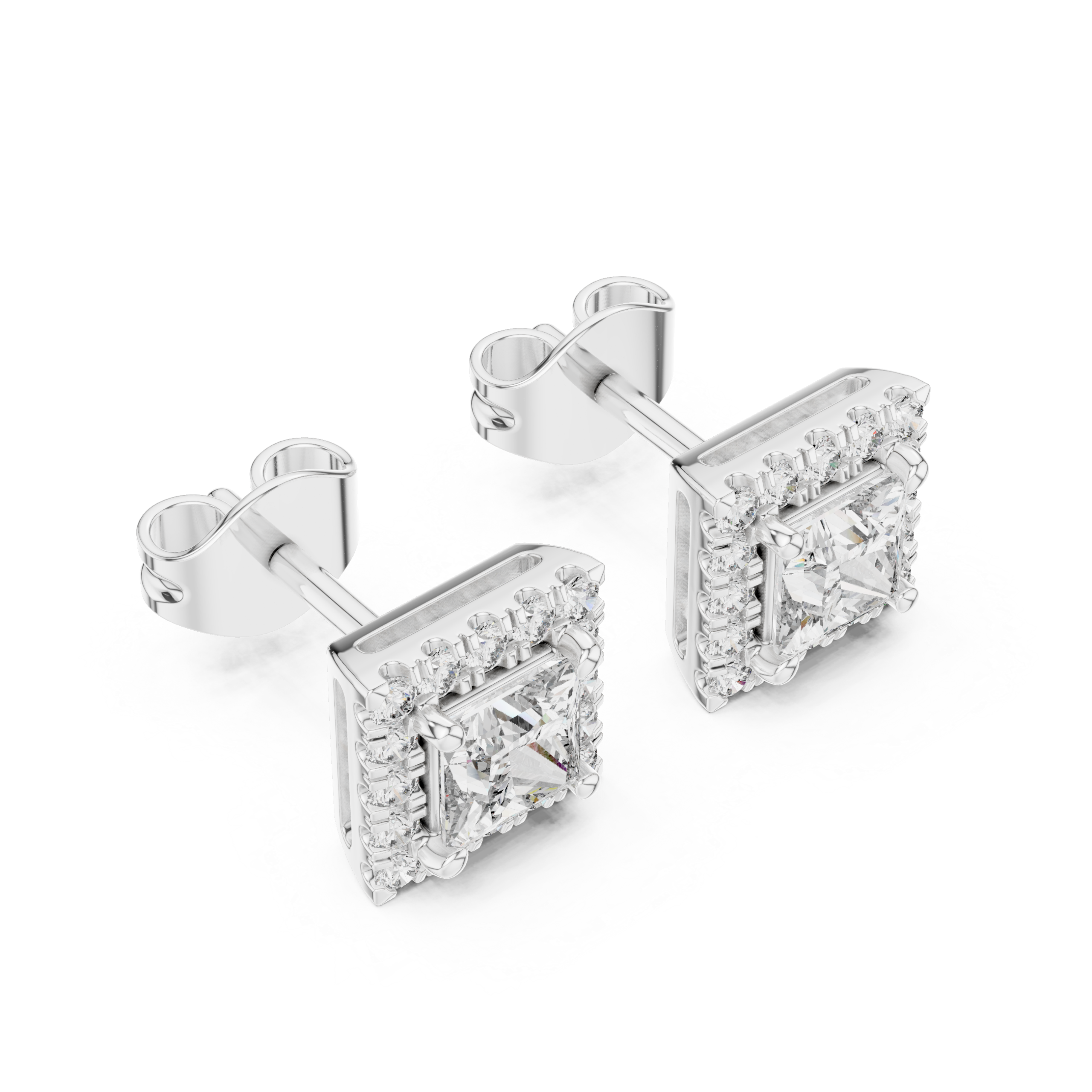 Graceful Tapered Diamond Earrings