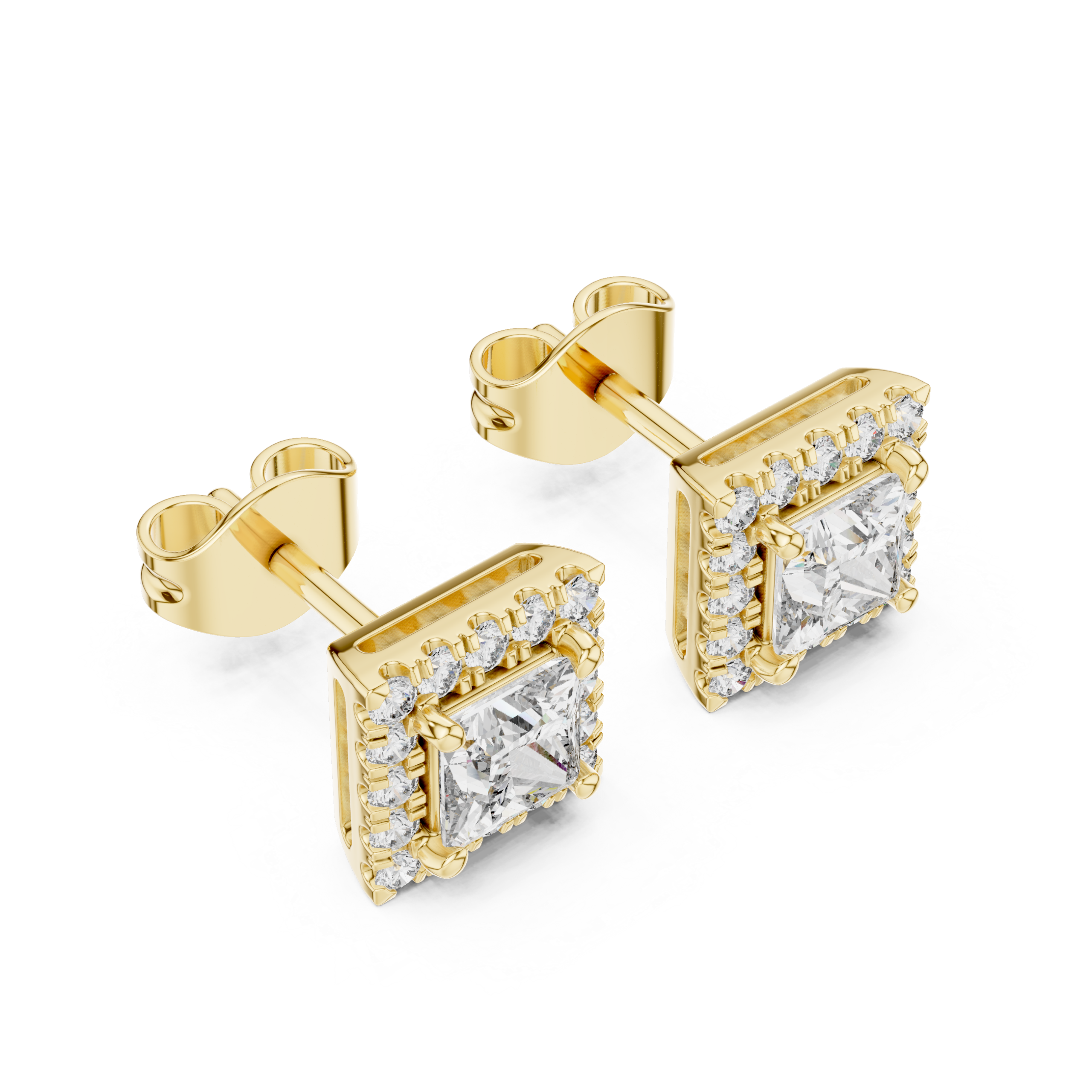 Graceful Tapered Diamond Earrings