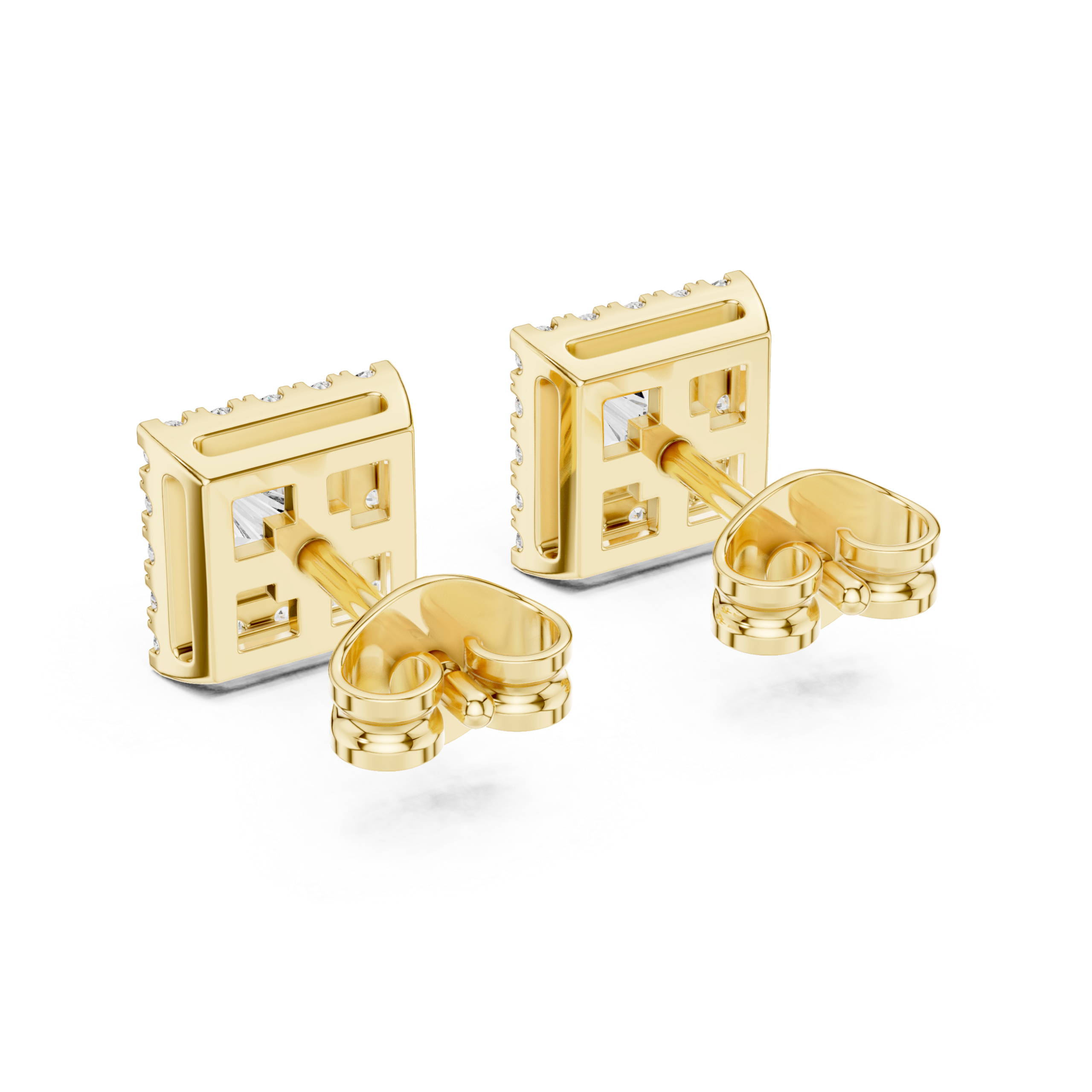 Graceful Tapered Diamond Earrings