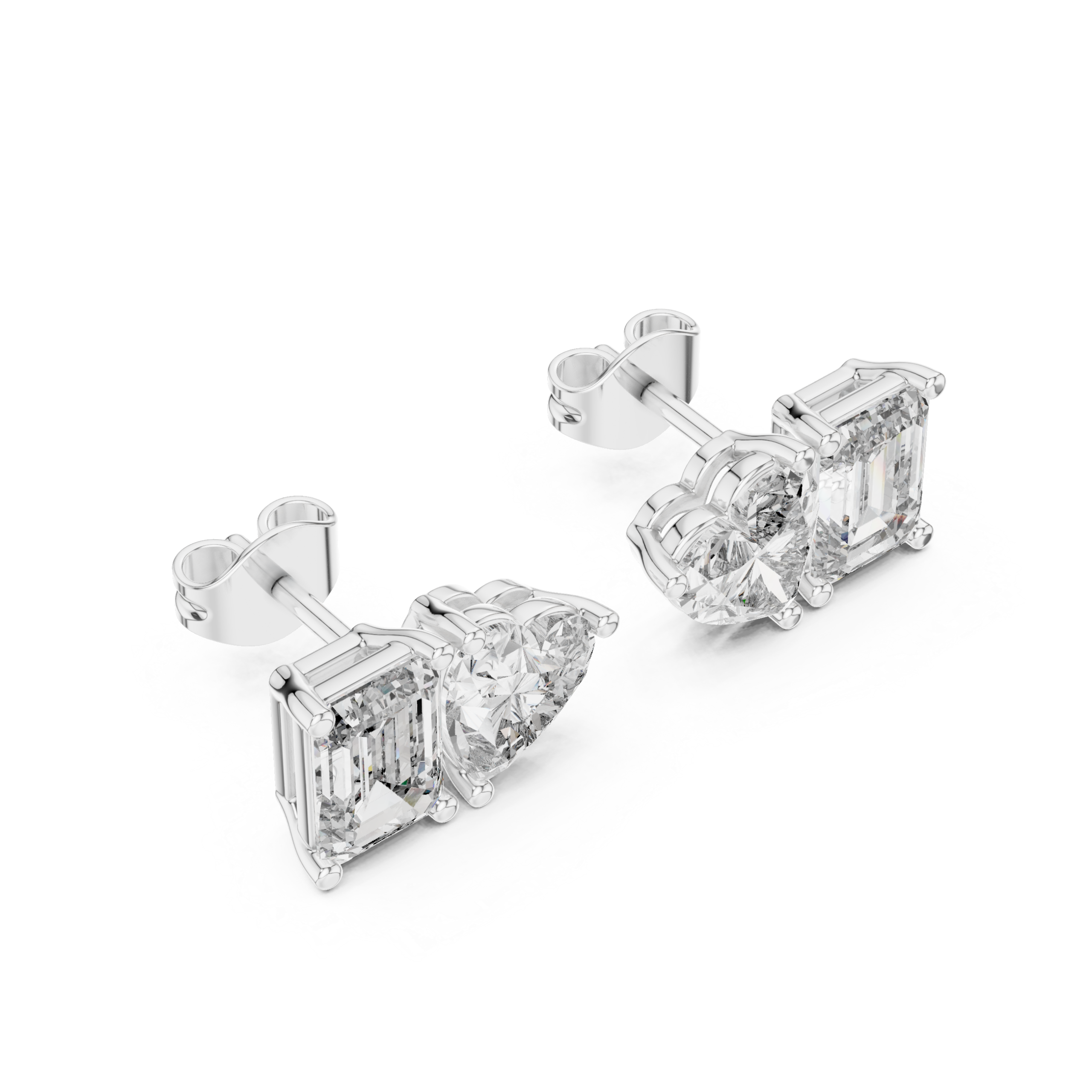 Regal Emerald Diamond Earring