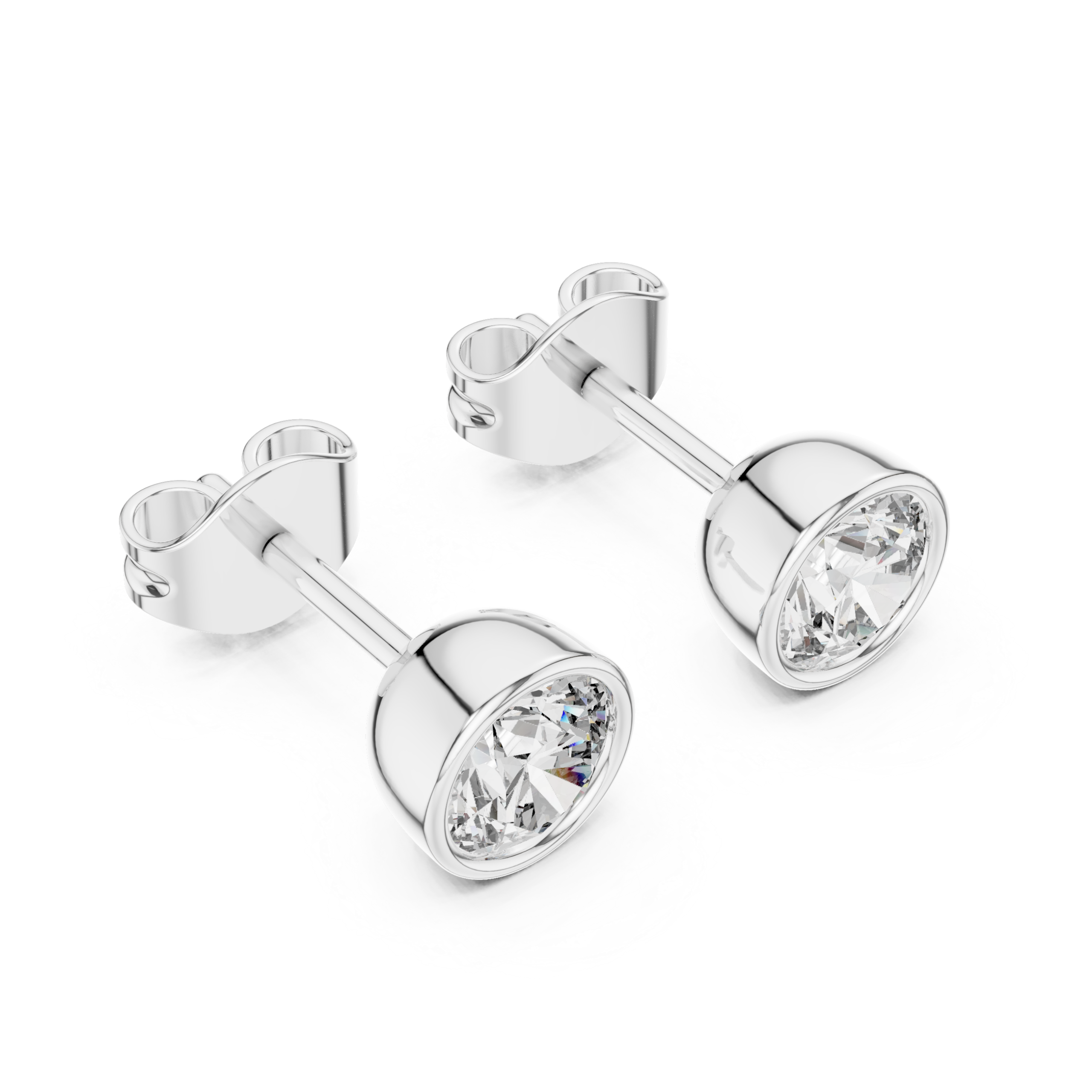 Gleaming Tapered Diamond Earring