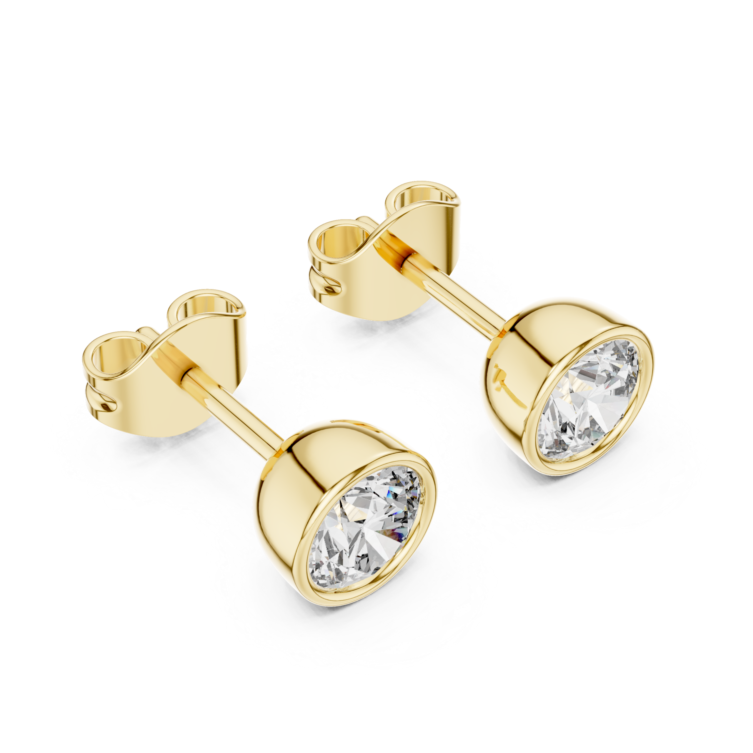 Gleaming Tapered Diamond Earring