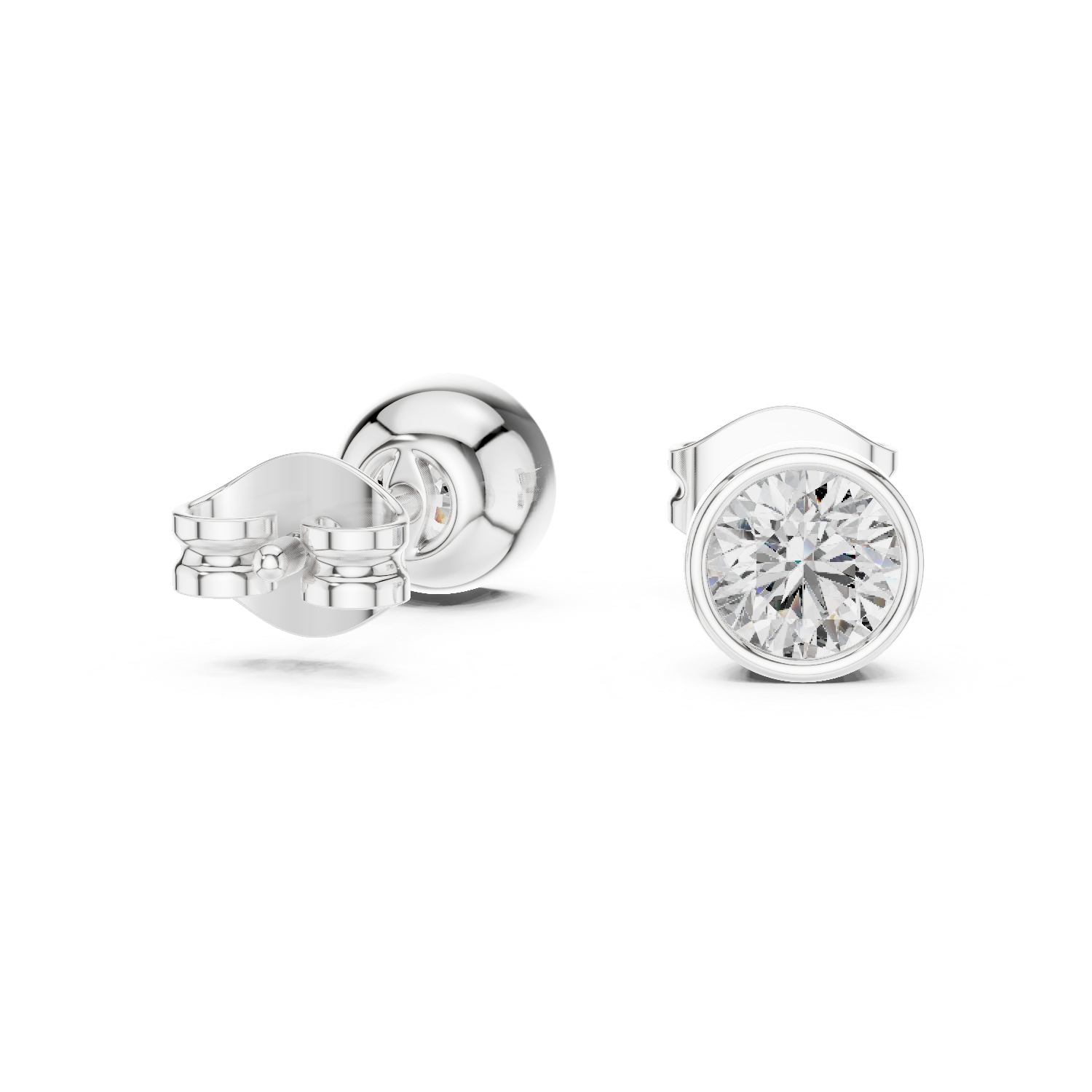 Gleaming Tapered Diamond Earring