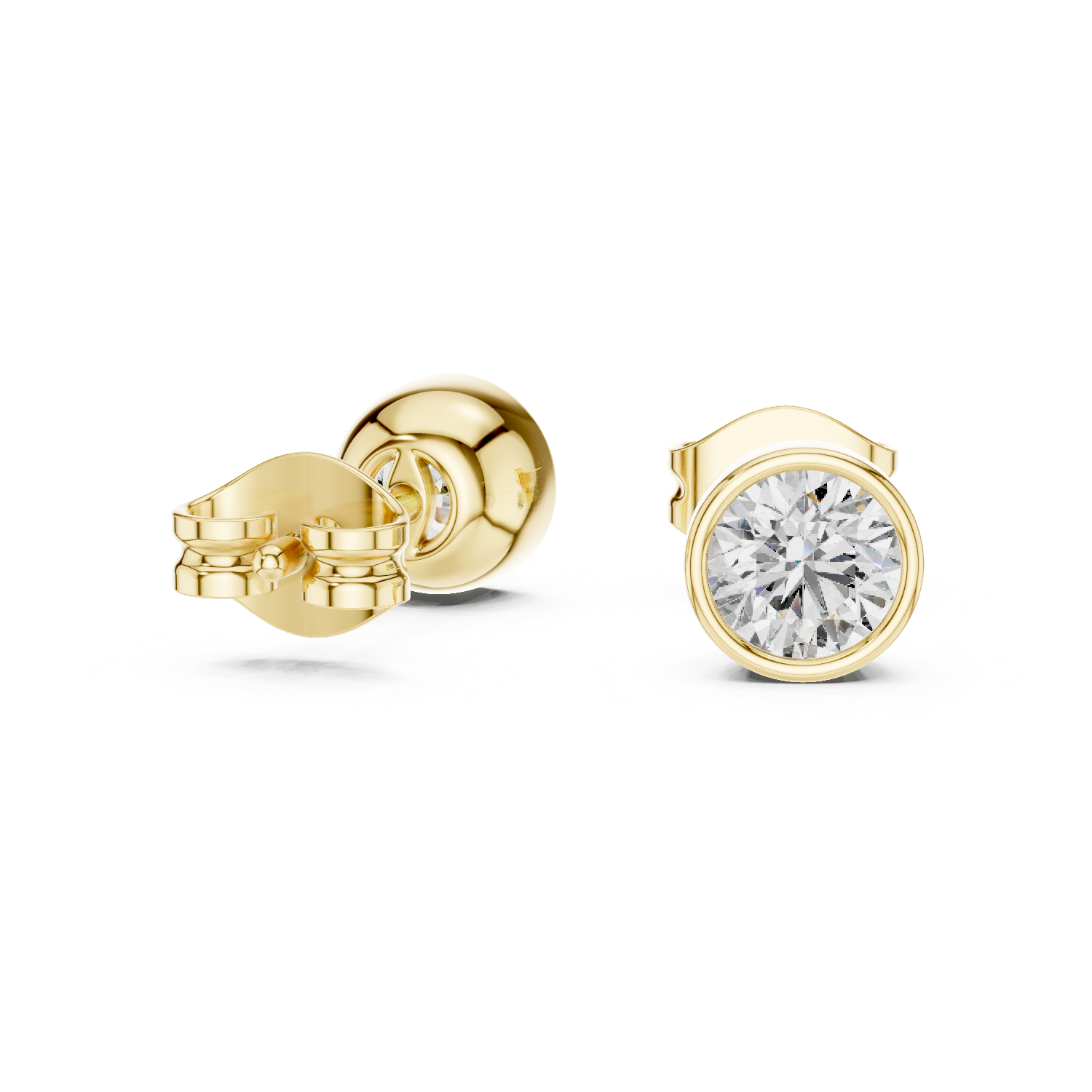 Gleaming Tapered Diamond Earring